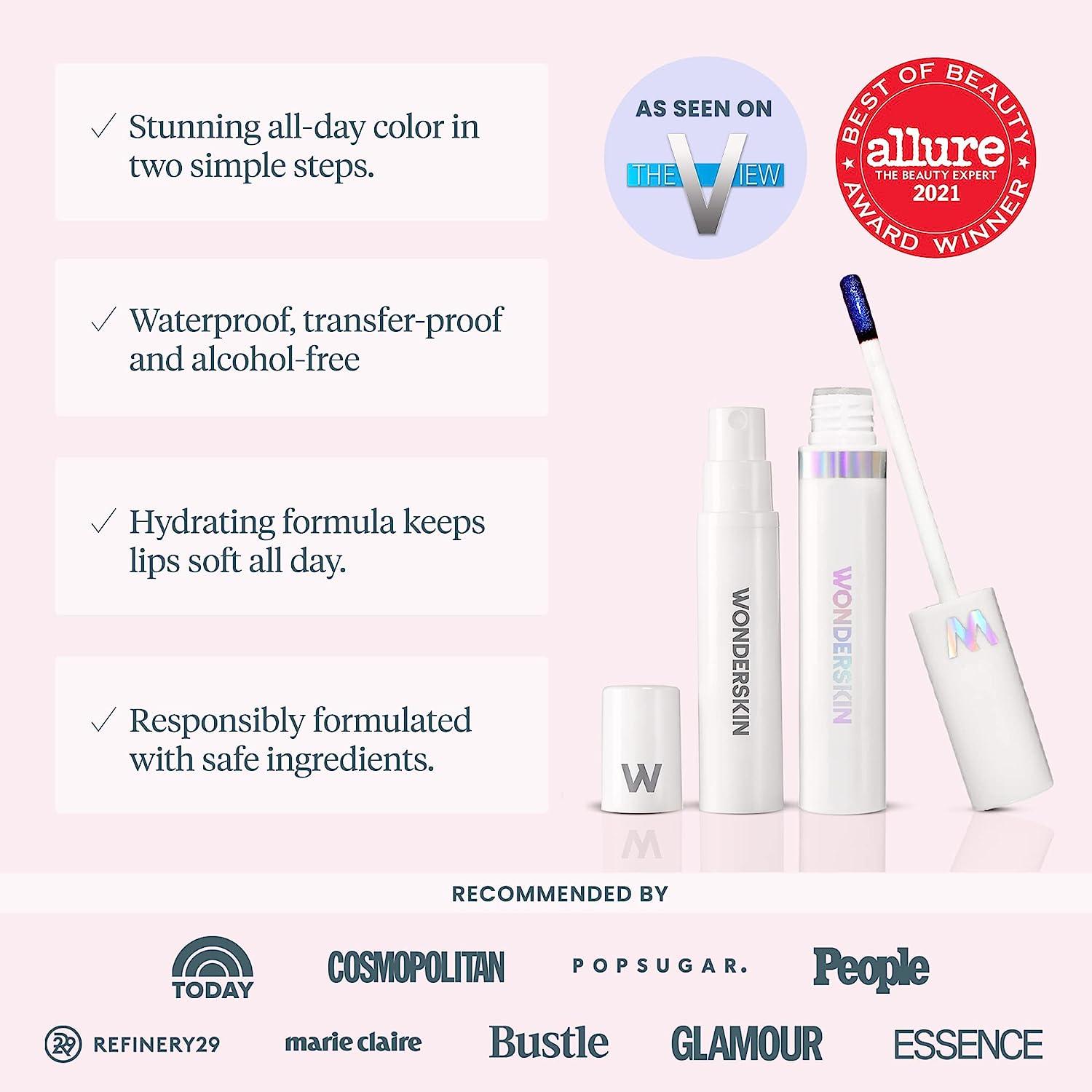 Wonderskin Divine Wonder Blading Peel And Reveal Lip Stain Kit Nude Long Lasting Waterproof