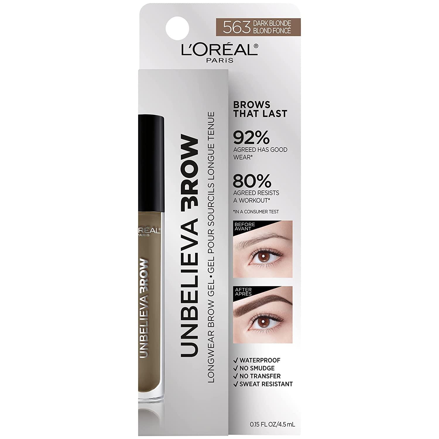 L Oreal Paris Unbelieva Brow Waterproof Tinted Brow Gel Dark Blonde Longwear Perfect
