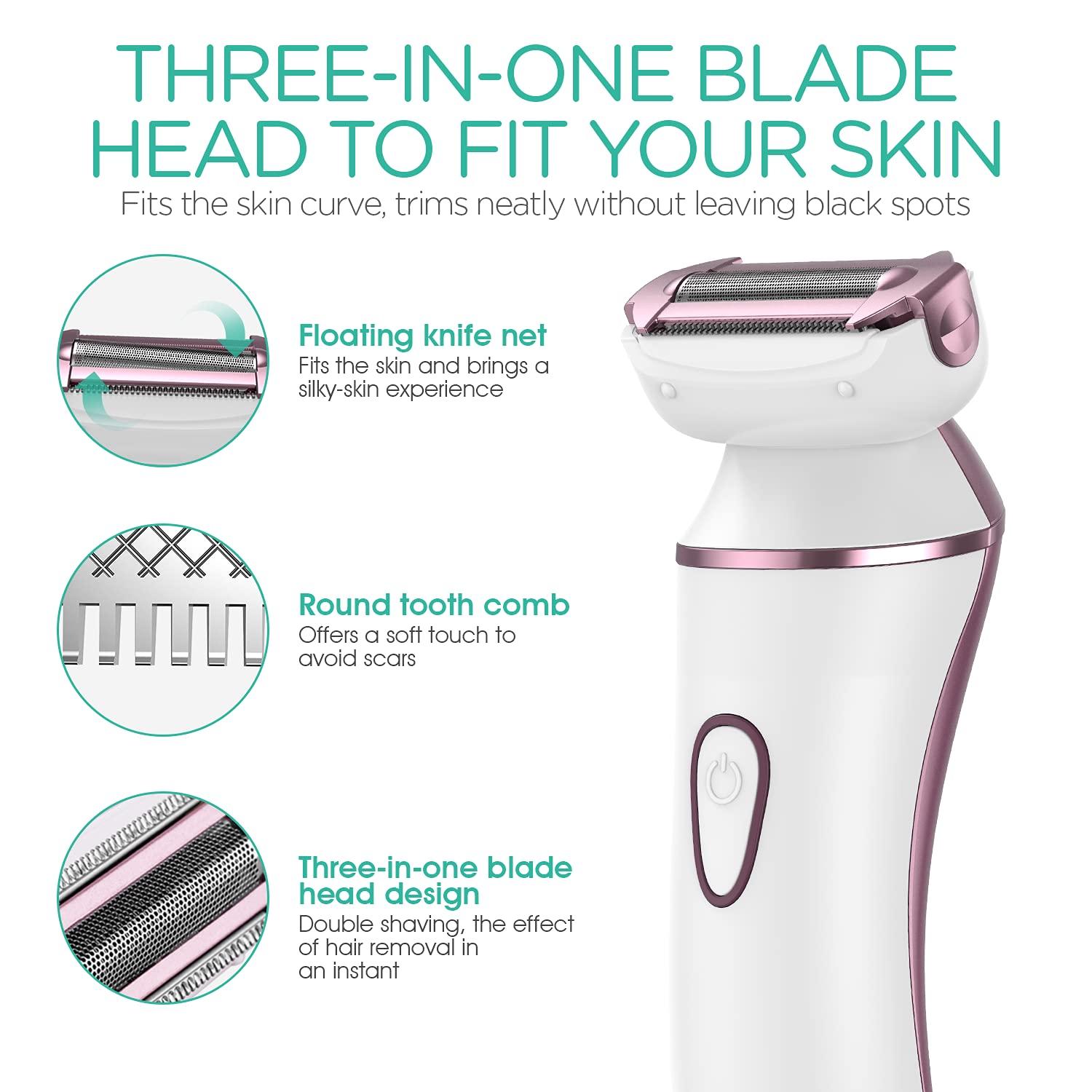 VOYOR Electric Razor For Women Rechargeable Shaver For Body Underarms Painless Bikini