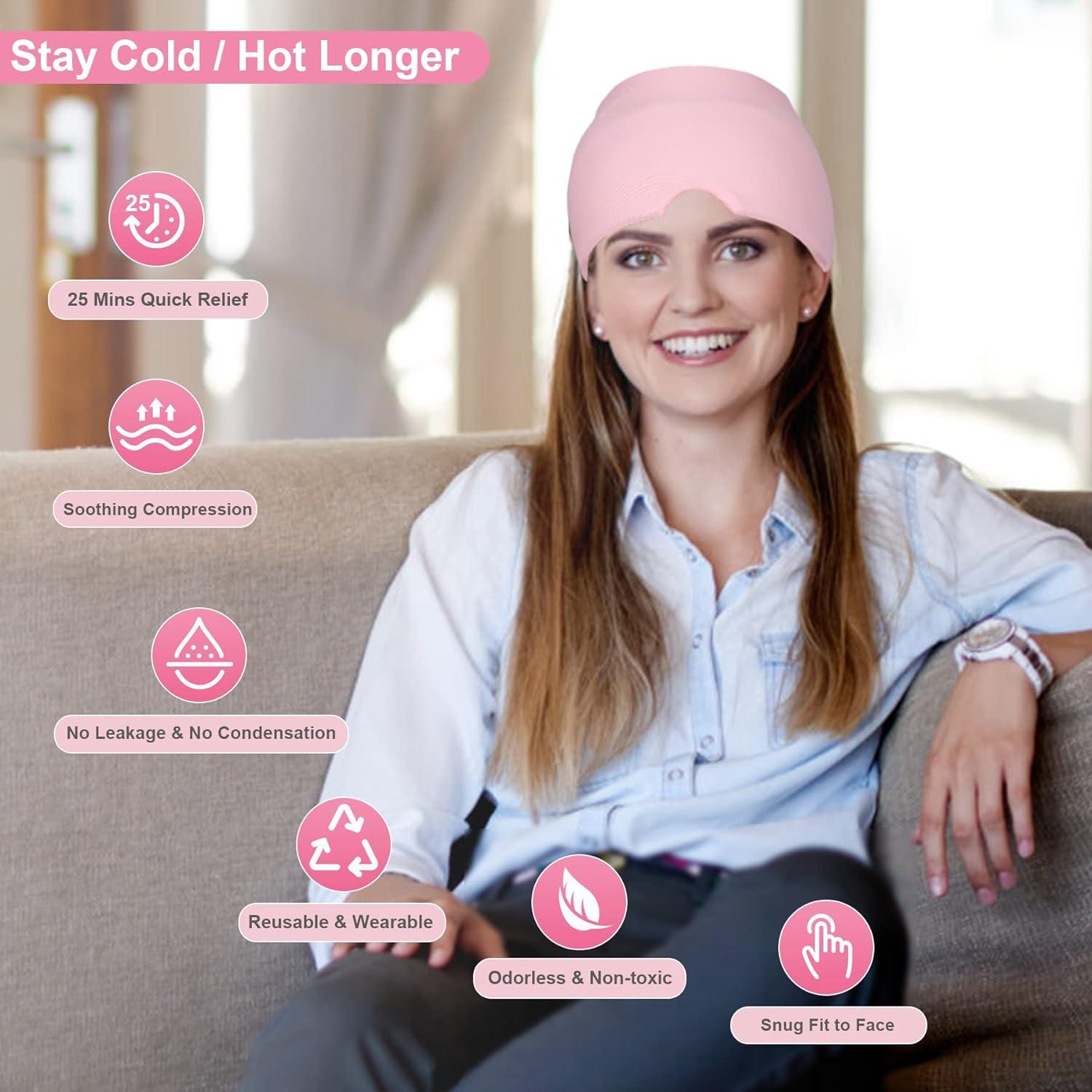 Gel Ice Migraine Relief Hat Hot Cold Therapy Cap For Headaches Sinus Hangovers Reusable