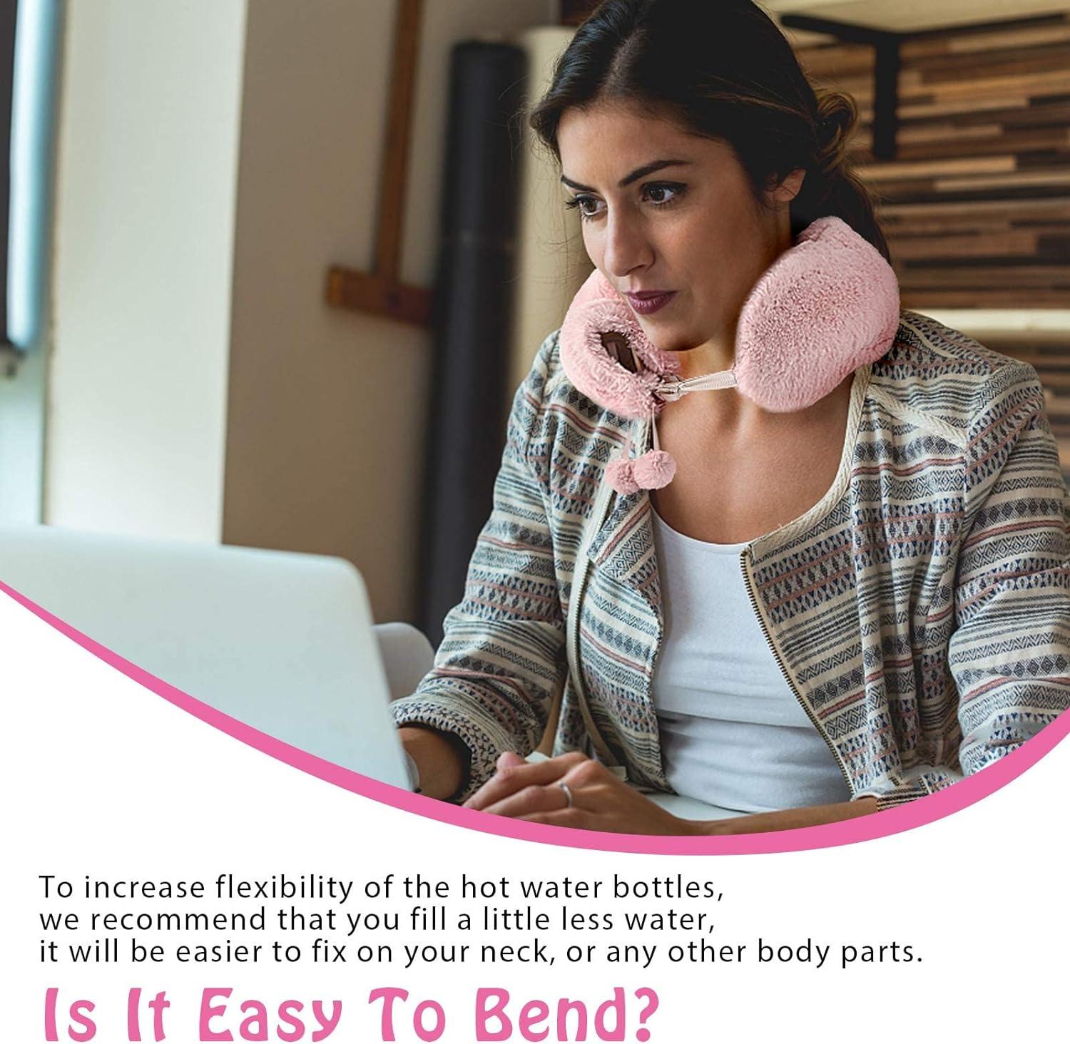 Long Hot Water Bottle With Plush Cover And Wearable Belts 2L Capacity Leak Proof Stopper