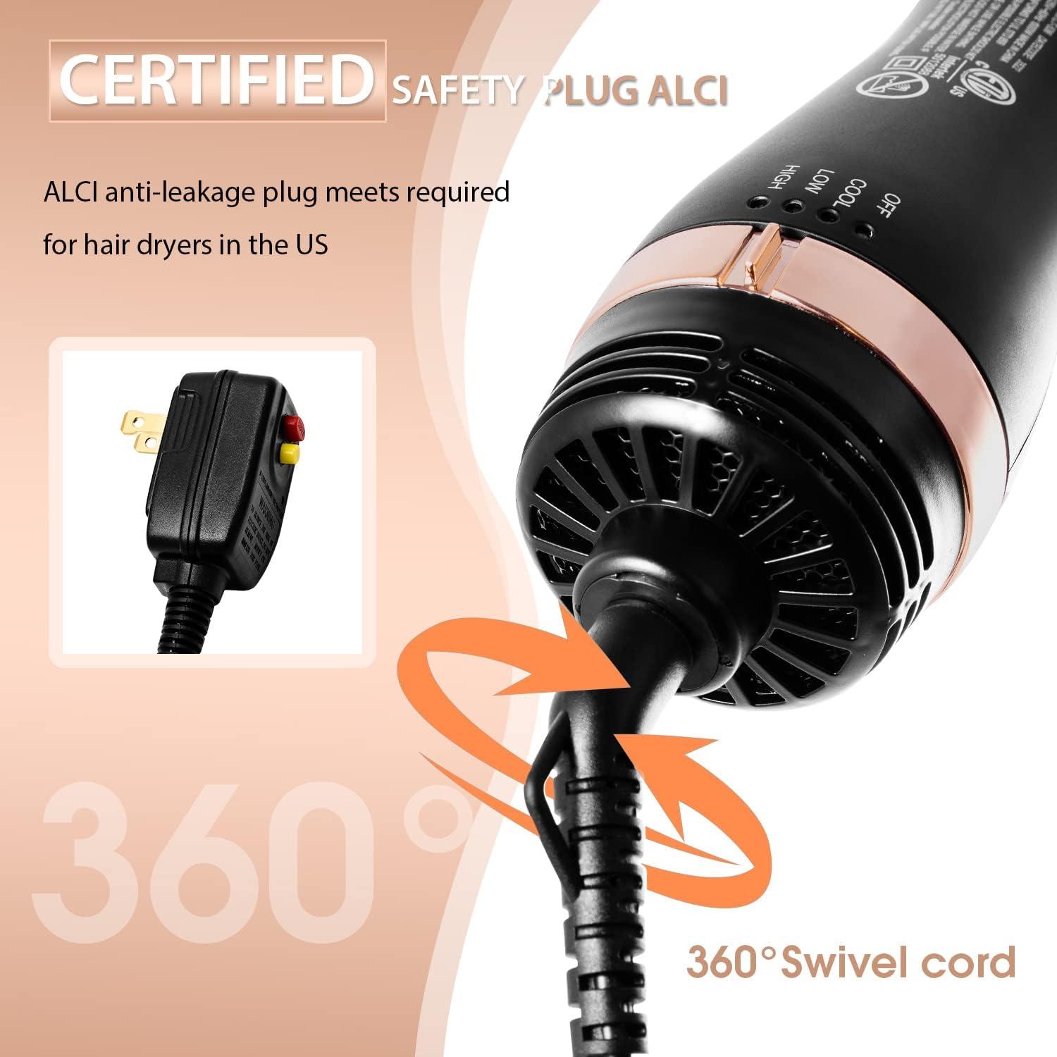 Nicebay 4 In 1 Hot Air Brush Hair Dryer Straightener Curler Volumizer Ceramic Coating 3