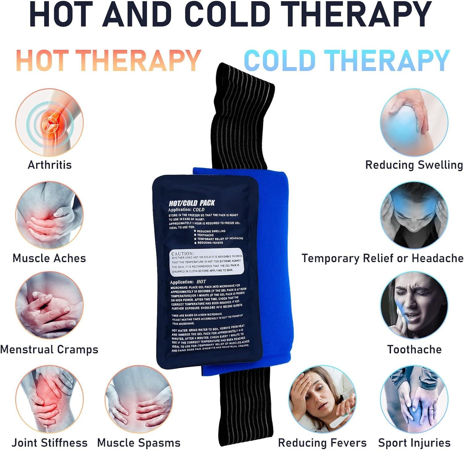 Piece Hot Cold Gel Ice Packs Set For Injuries Reusable With Adjustable Straps For Arms