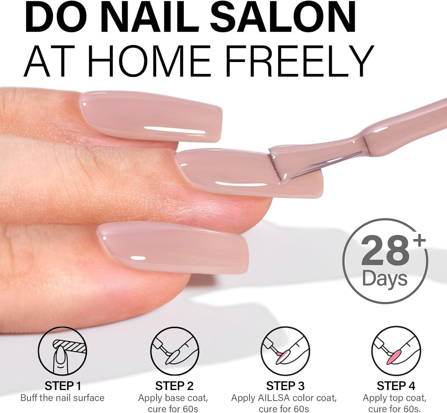 AILLSA Nude Gel Nail Polish ML Pink Nude Light Varnish For Salon Home Use Buy Now With