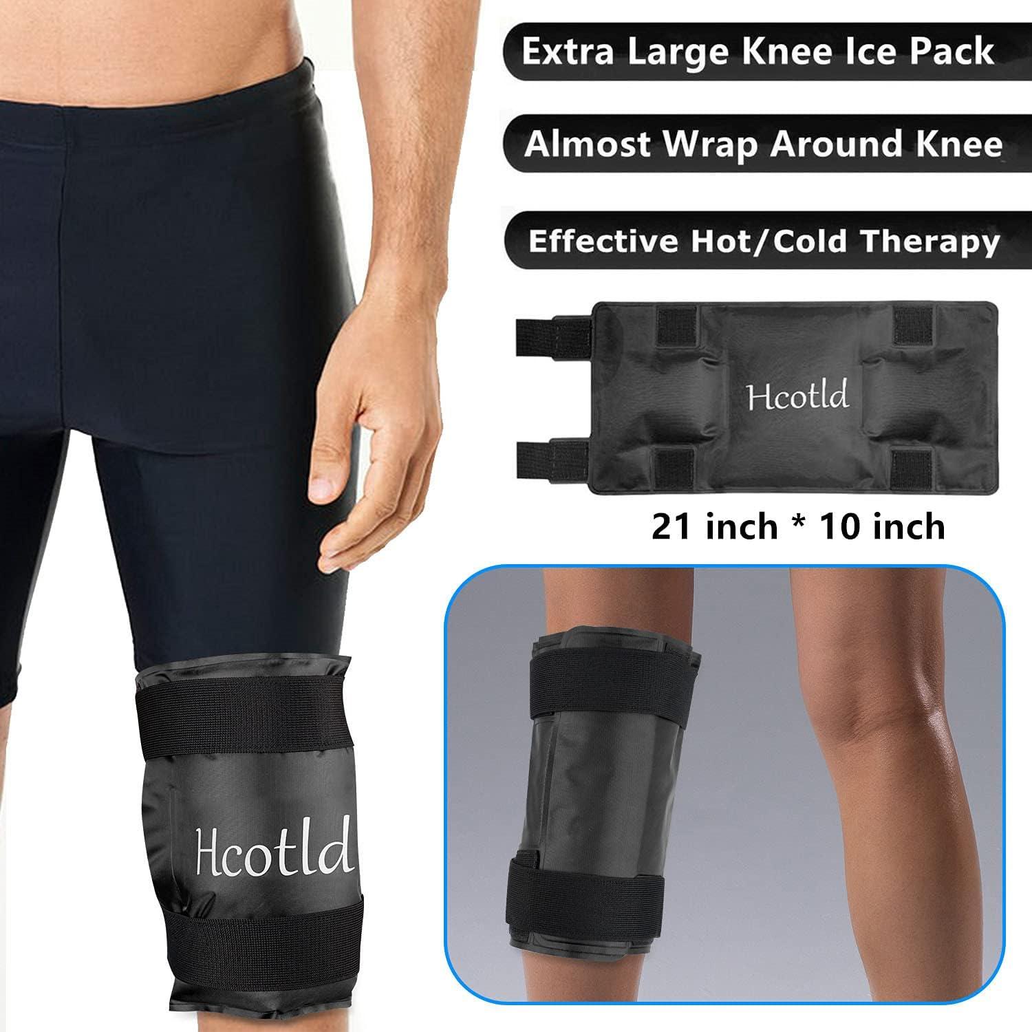 Large Full Knee Ice Pack For Injuries Reusable Hot Cold Compression Wrap For Sports Injuries