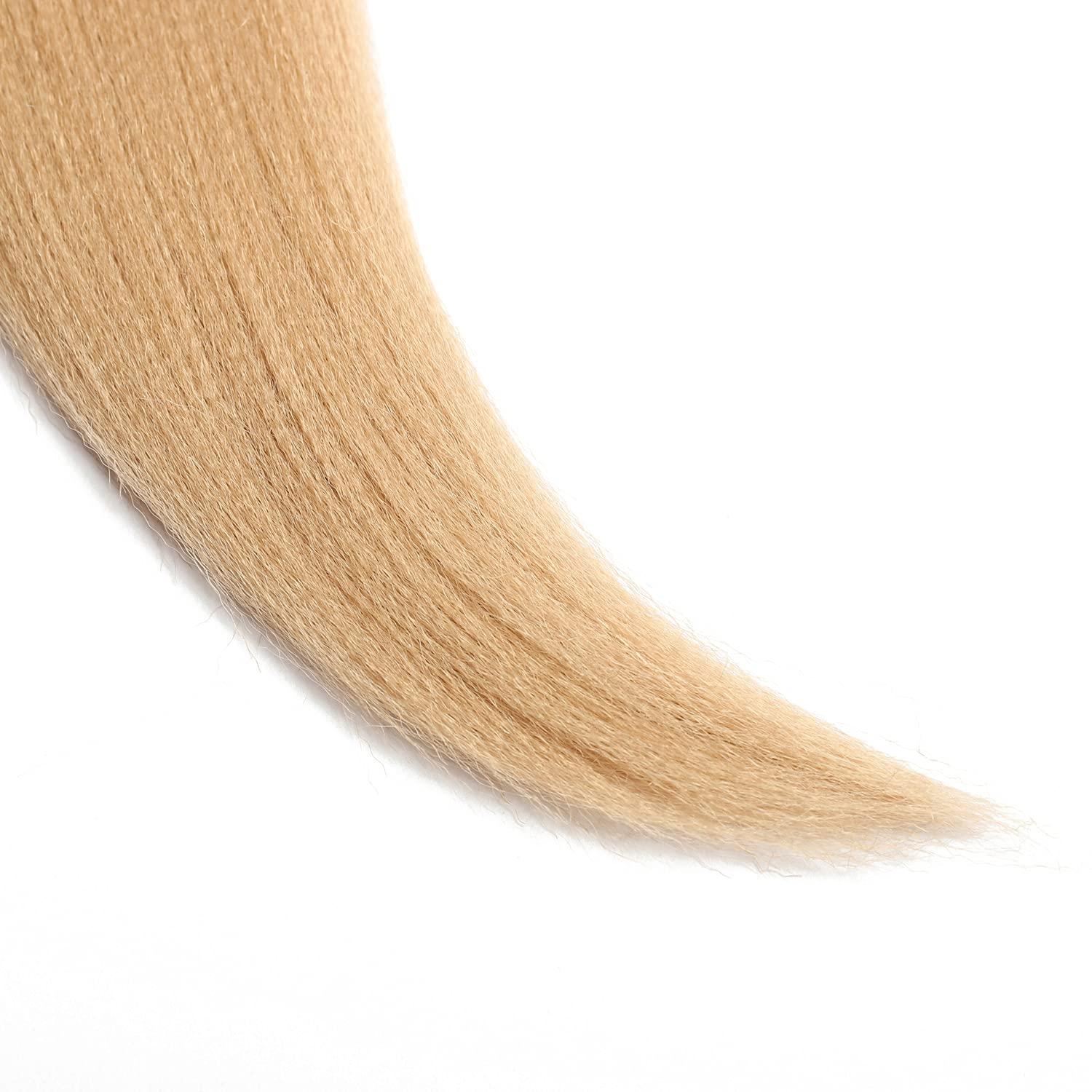 Newluyang Pre Stretched Crochet Hair Braids Inch Yaki Texture Packs Light Brown Blonde