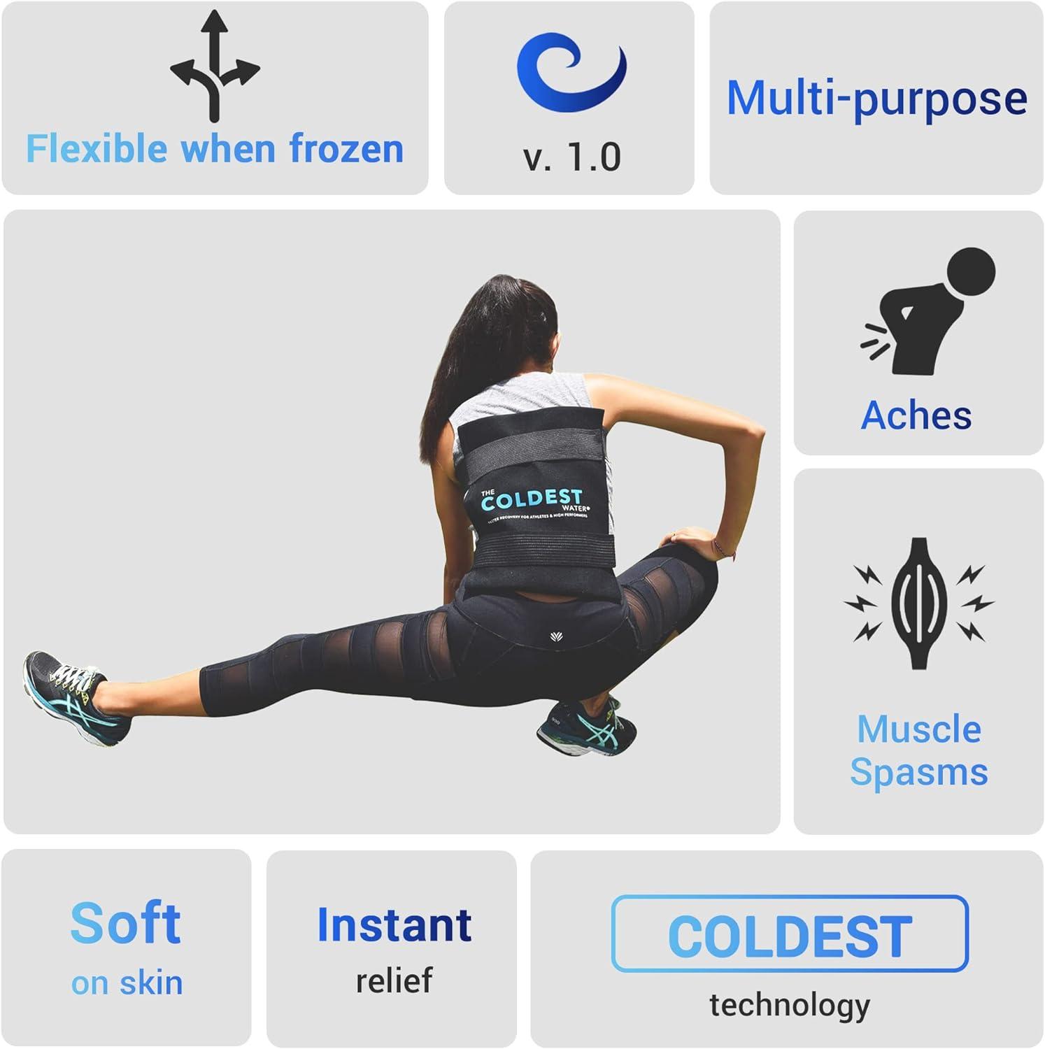 Large Flexible Gel Ice Pack Wrap With Straps For Hot Cold Therapy Pain Relief For Injuries