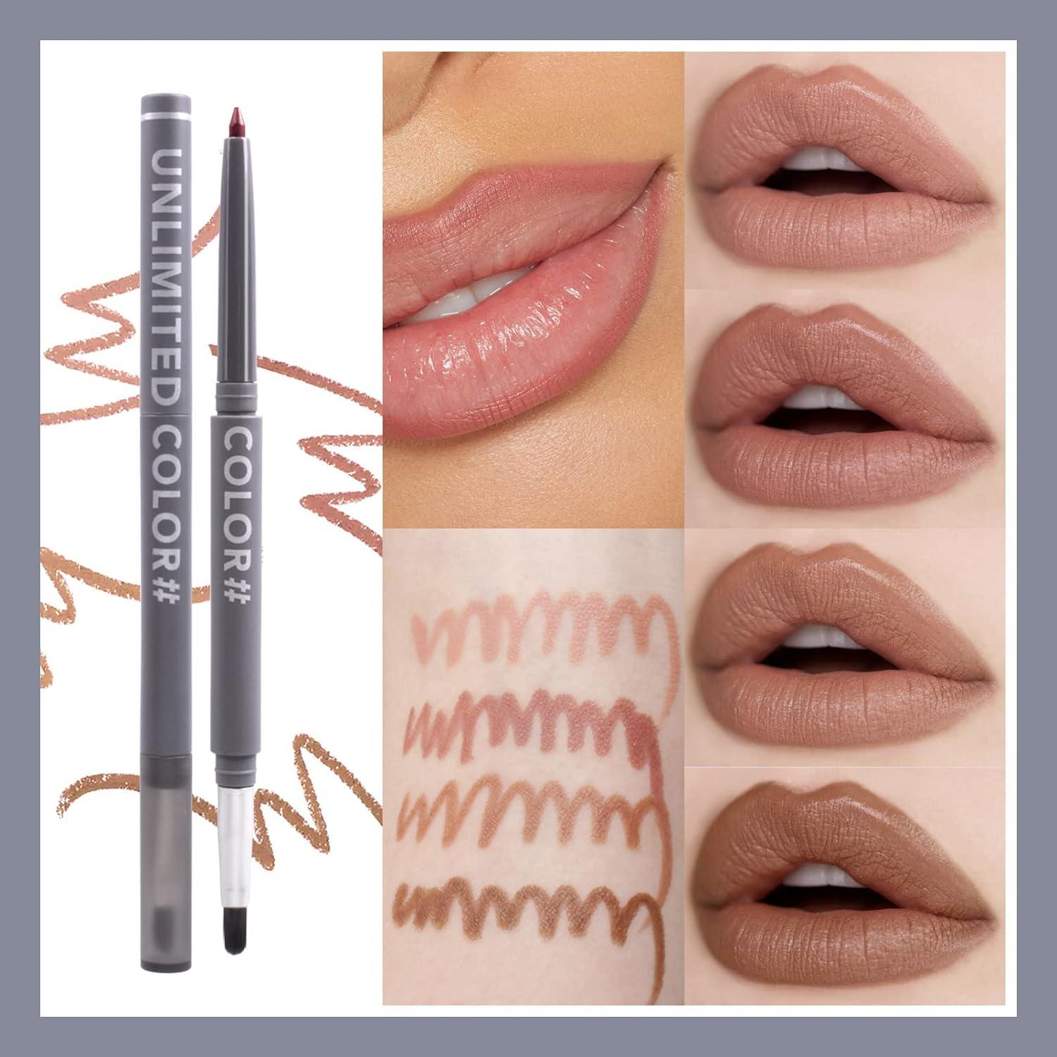 Nude Lip Liner Creamy Set Pc Vegan Cruelty Free Matte Pencils With Brush Precise Define