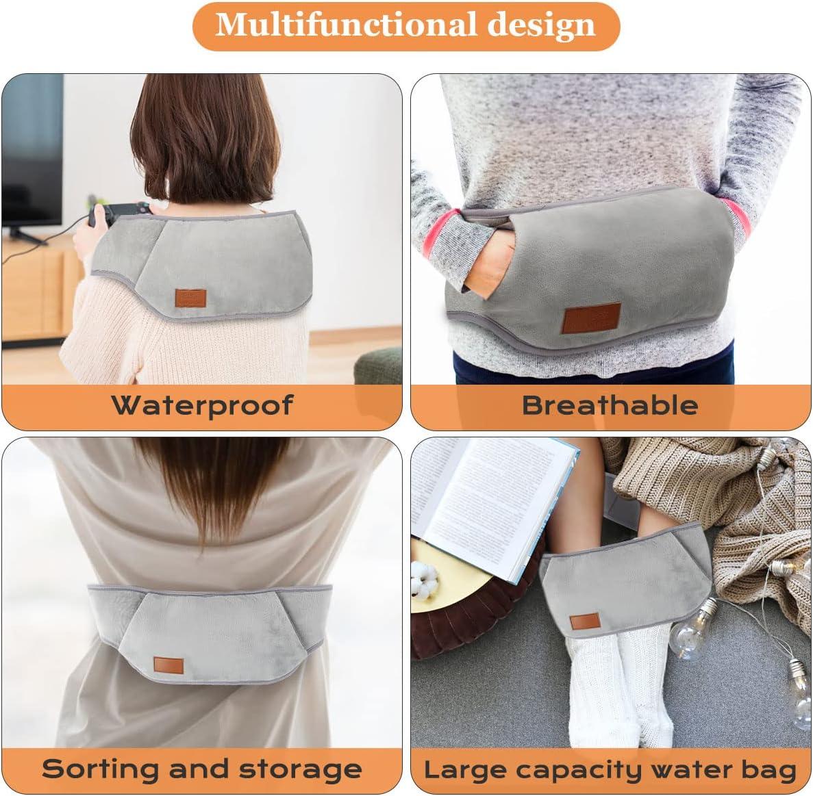 Soft Plush Hot Water Bag 1L Heat Bottle For Muscle Pain Relief Menstruation Joint Therapy