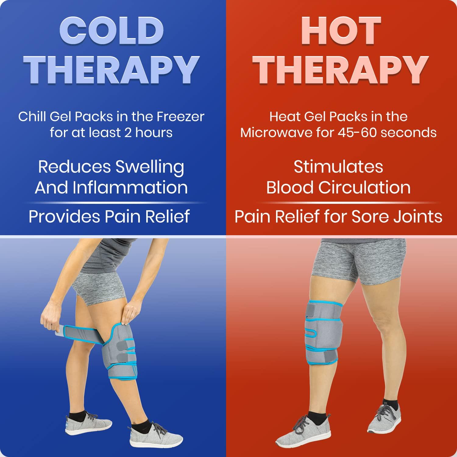 Vive Knee Ice Pack Wrap Cold Hot Gel Compression Brace For Pain Relief Support Strap For