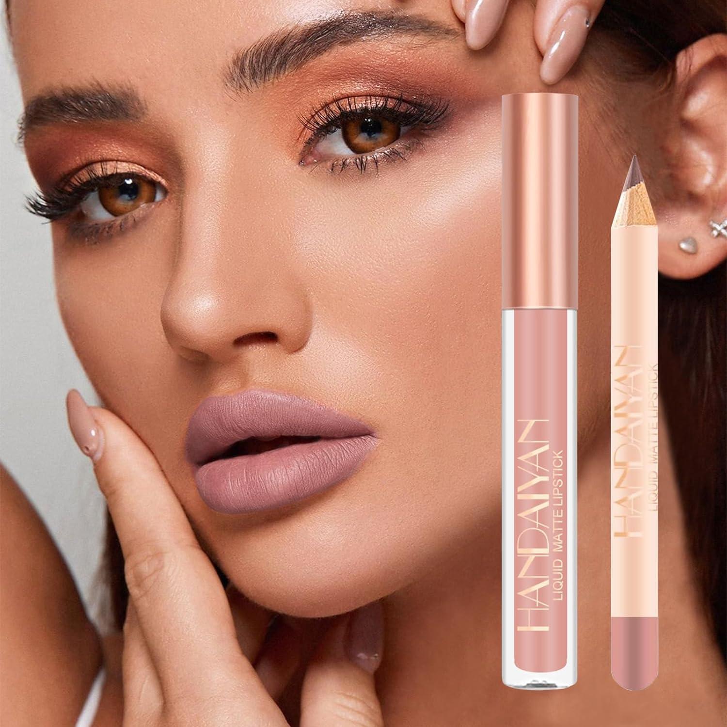 Inbolm Lip Liner And Lipstick Set Nude Lip Liners With Nude Lipstick For Women Nude Lipstick Non