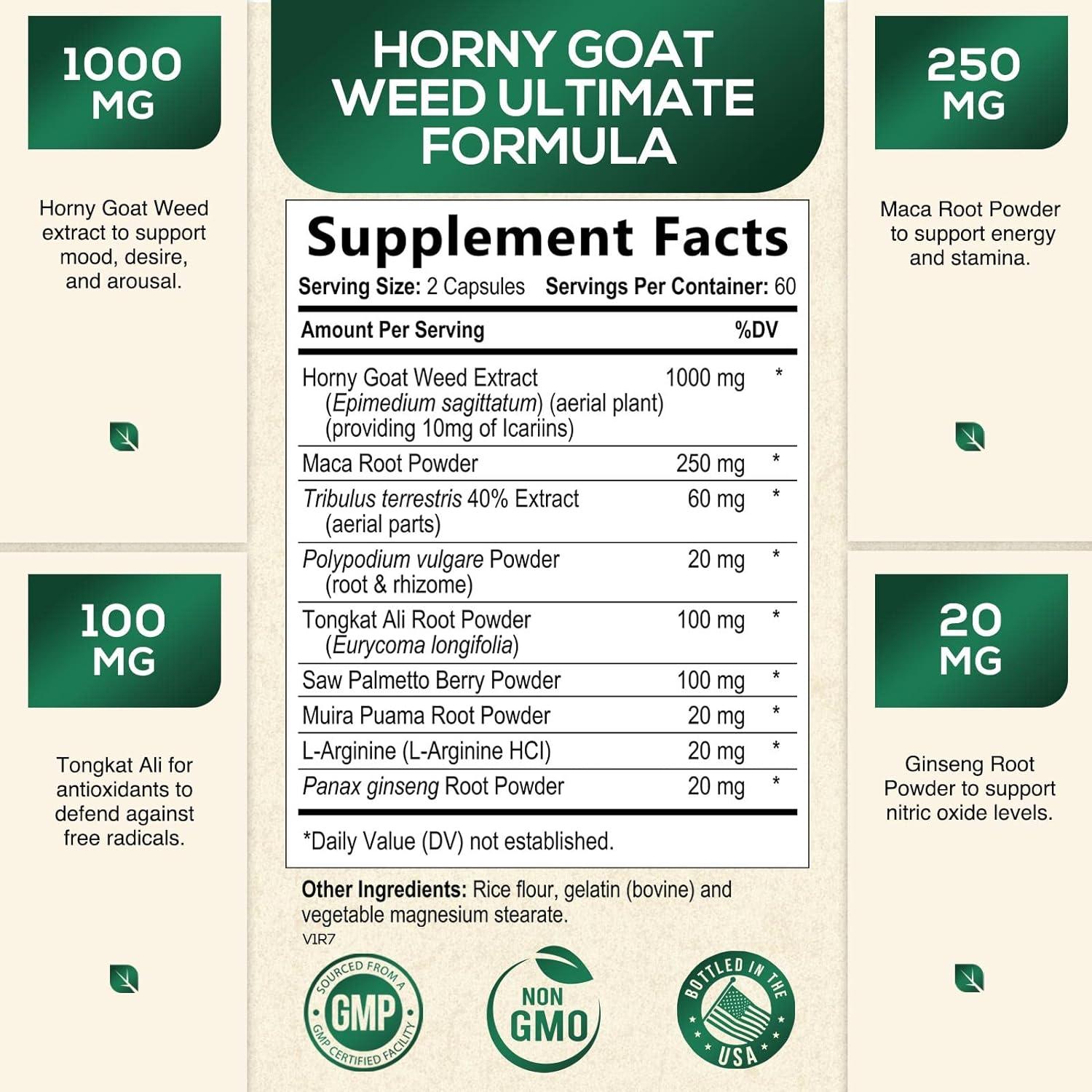 Horny Goat Capsules For Men Women Mg Extra Strength Horny Goat