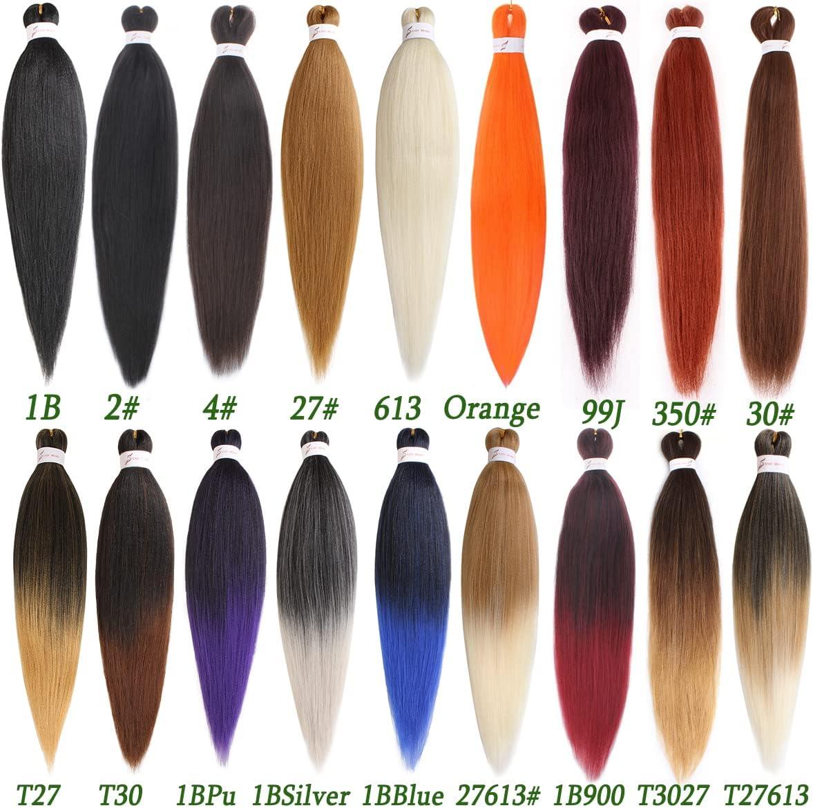 Leeven 8 Packs Red Pre Stretched Braiding Hair Extensions 20 Inch Yaki Hot Water Setting Fiber