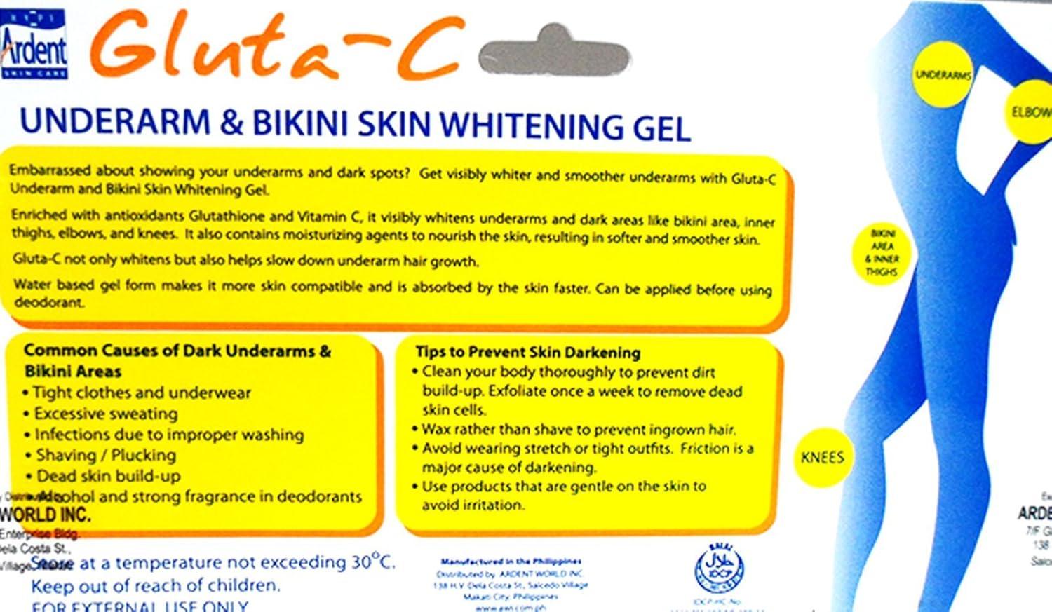 Gluta C Underarm Bikini Intense Skin Whitening Bleaching Glutathione Gel Cream