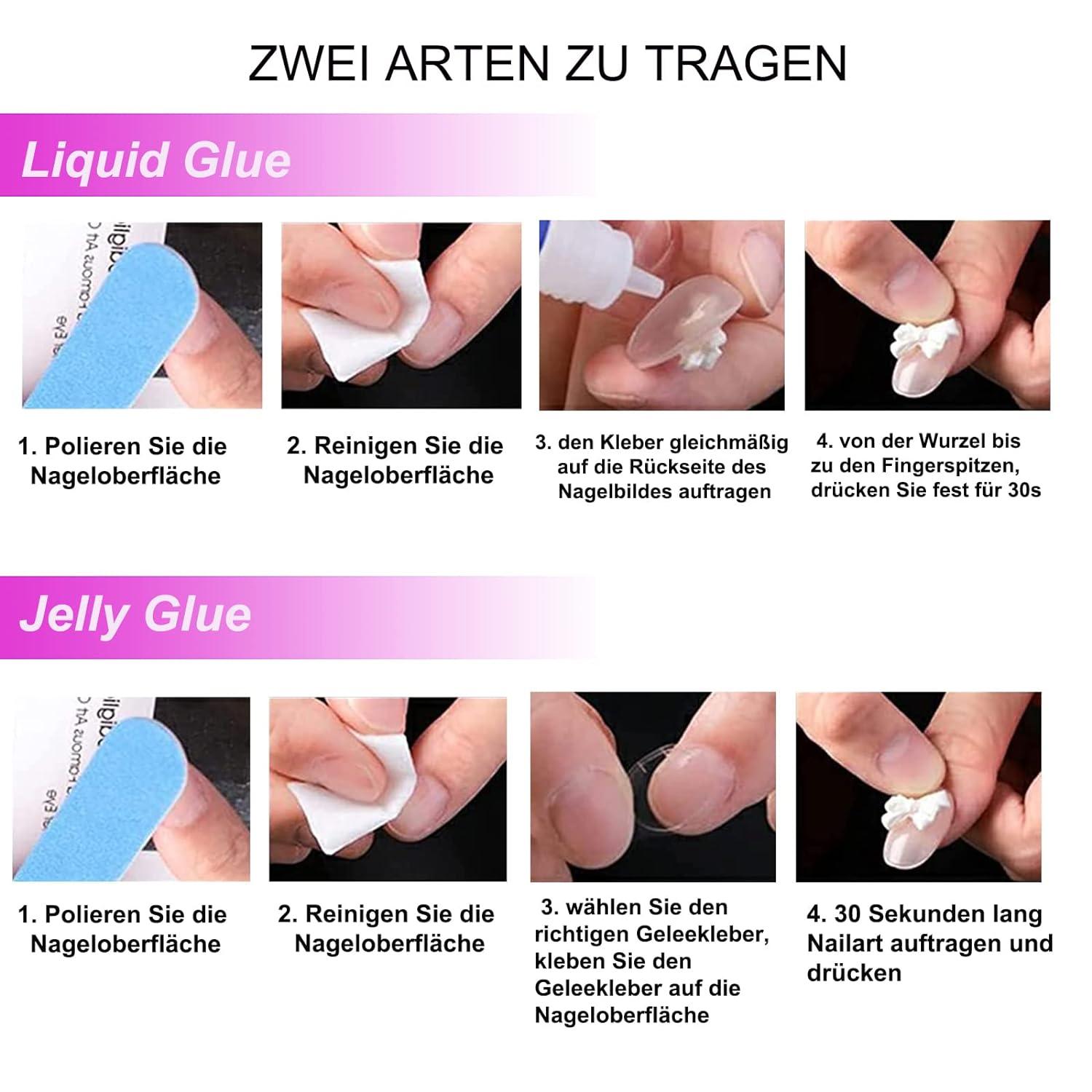 Mouyouglow Press On Nails Kurz Squoval Nude Beige Glossy Fake Nails With Glue Natural Solid