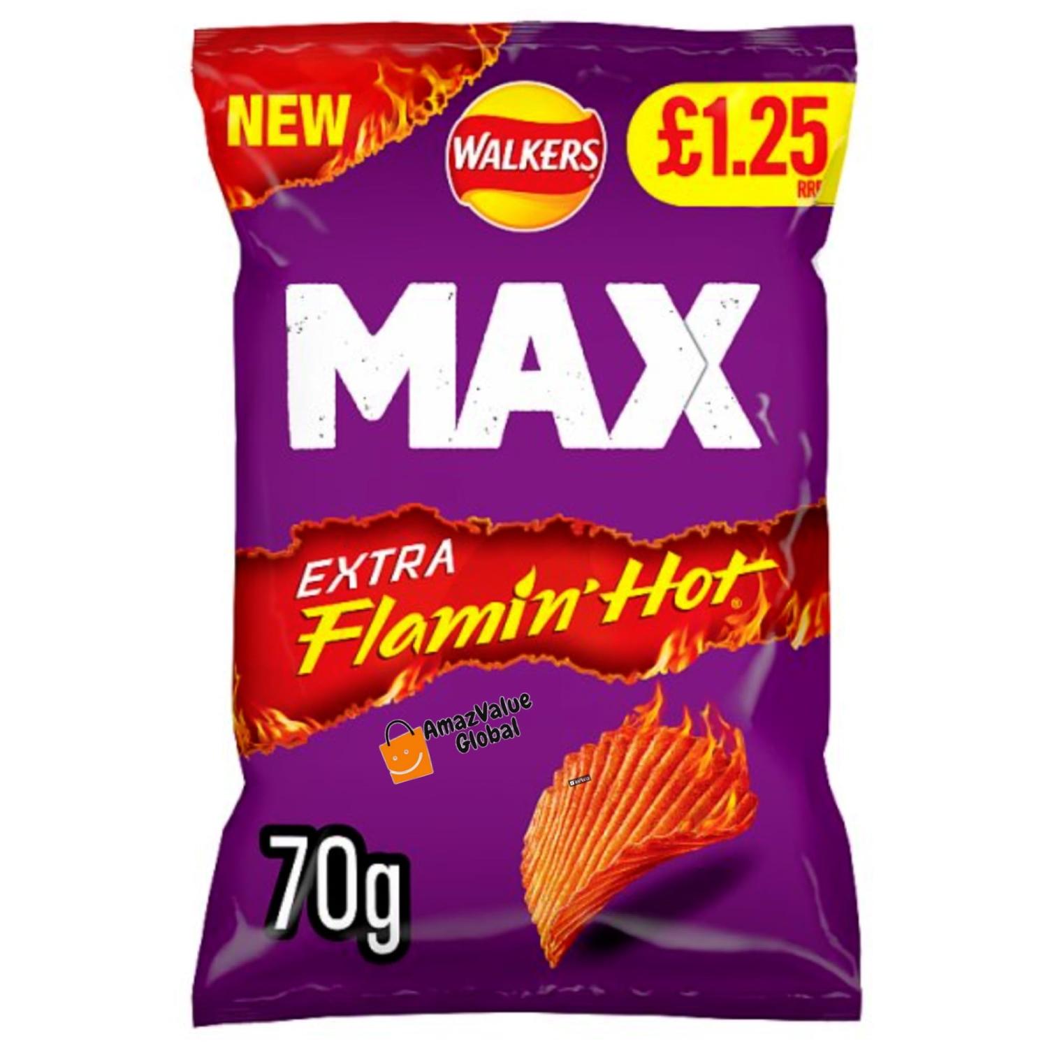 Walkers Max Extra Flamin Hot Sharing Bag Crisps G Pack Of Buy Now With Express