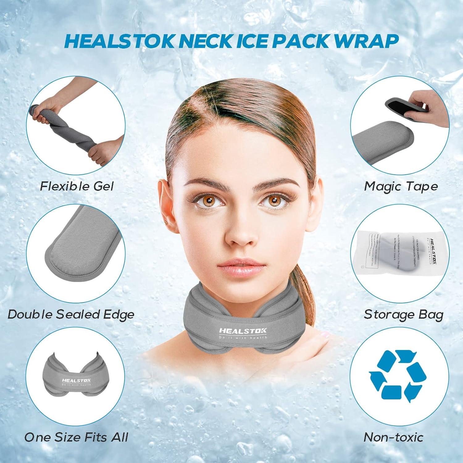 Neck Ice Pack Wrap Reusable Cold Hot Therapy For Neck Injuries Adjustable Gel Ice Wrap For