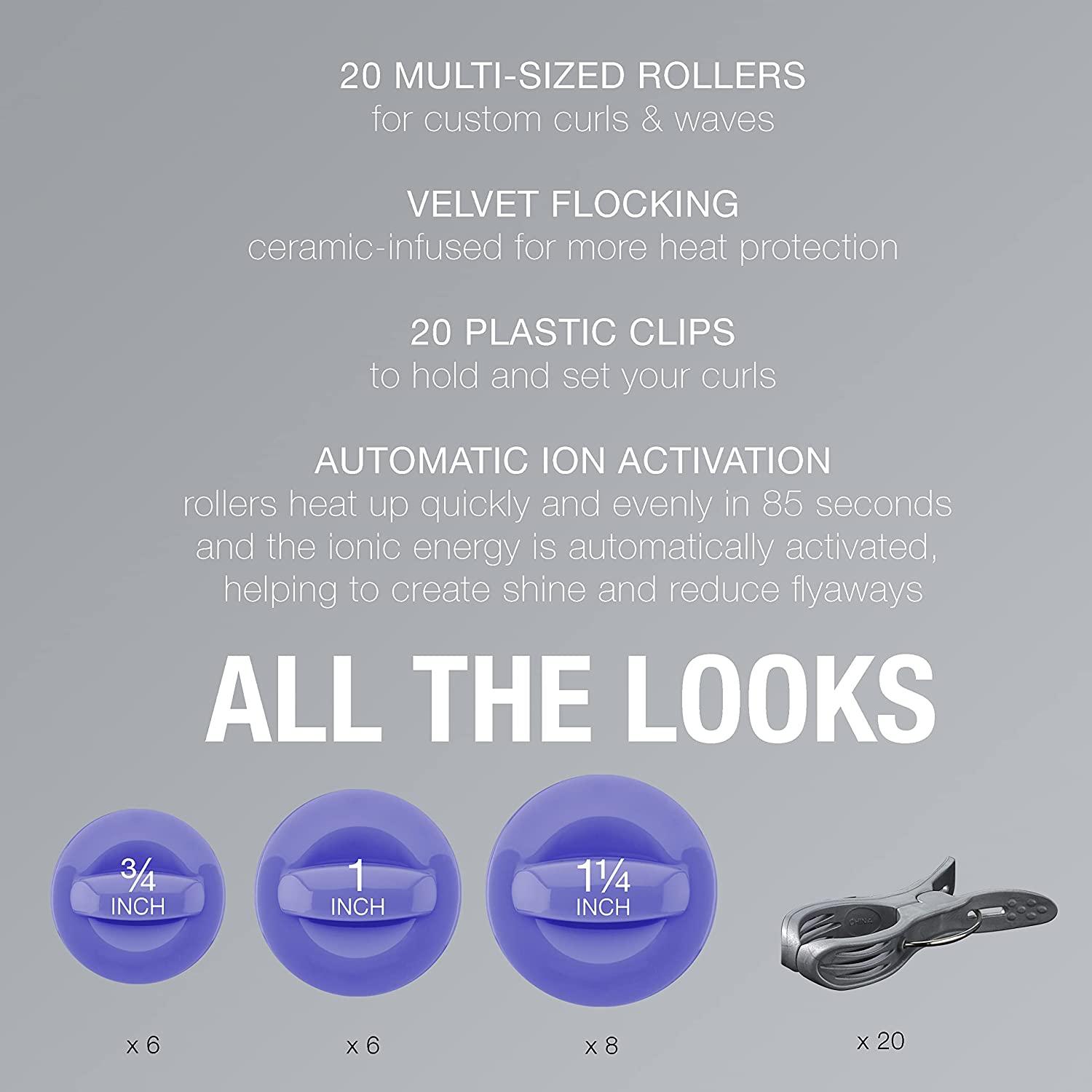 INFINITIPRO BY CONAIR Ceramic Flocked Hot Roller Set 20 Hair Rollers With Cord Reel Buy Now