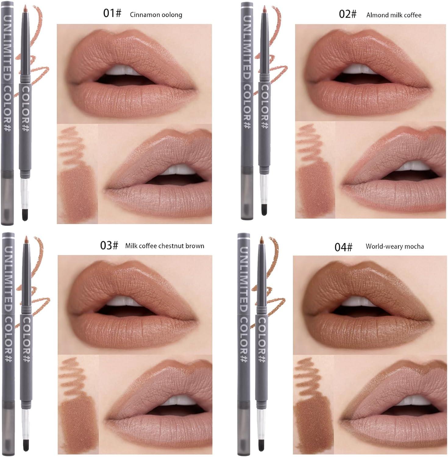 Nude Lip Liner Creamy Set PC Vegan Cruelty Free Matte Pencils With Brush Precise Define