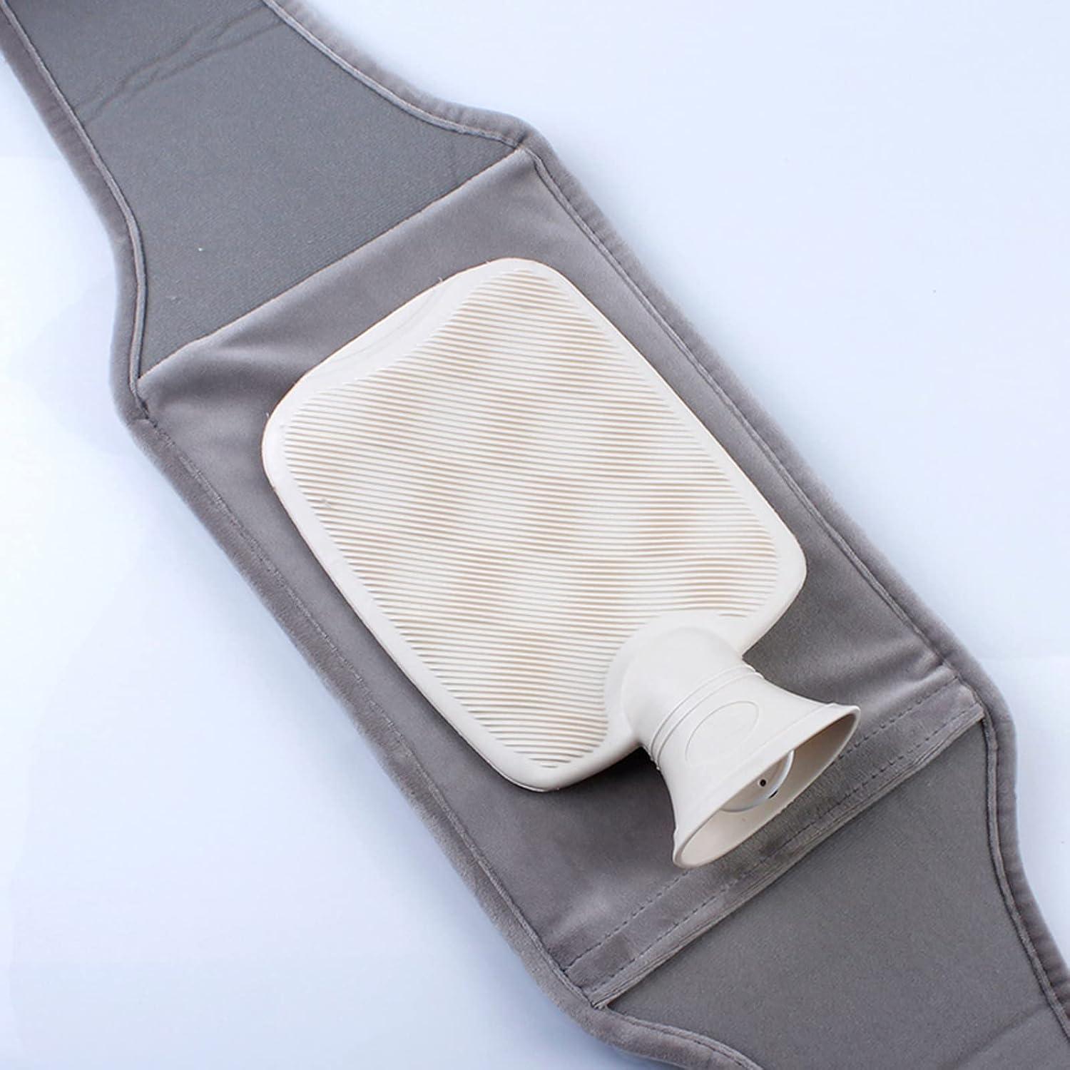 Cozy Plush Waist Warmer Belt Hot Water Bottle 1000 Ml Gray Warm Belly Cover For Hands Neck