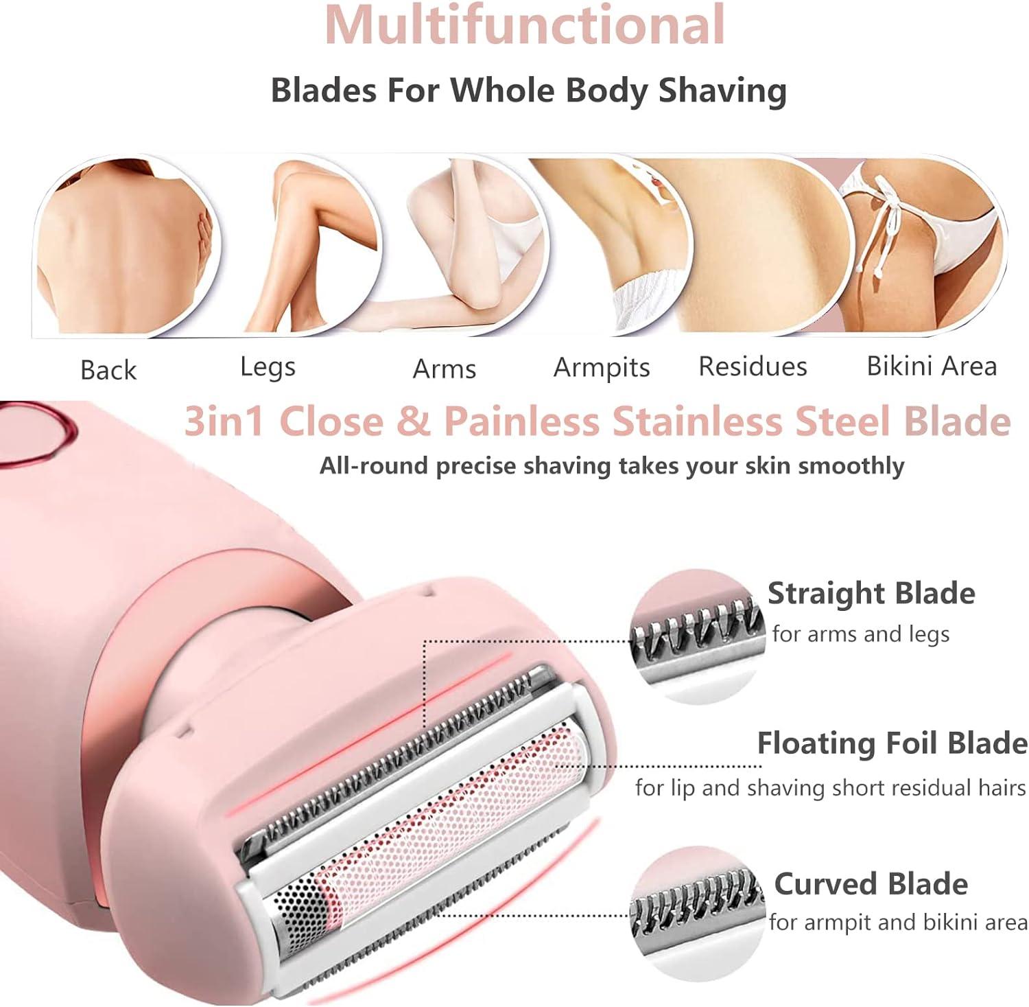 XinBarber 2 In 1 Rechargeable Lady Shaver For Women Electric Bikini Trimmer Cordless Wet Dry