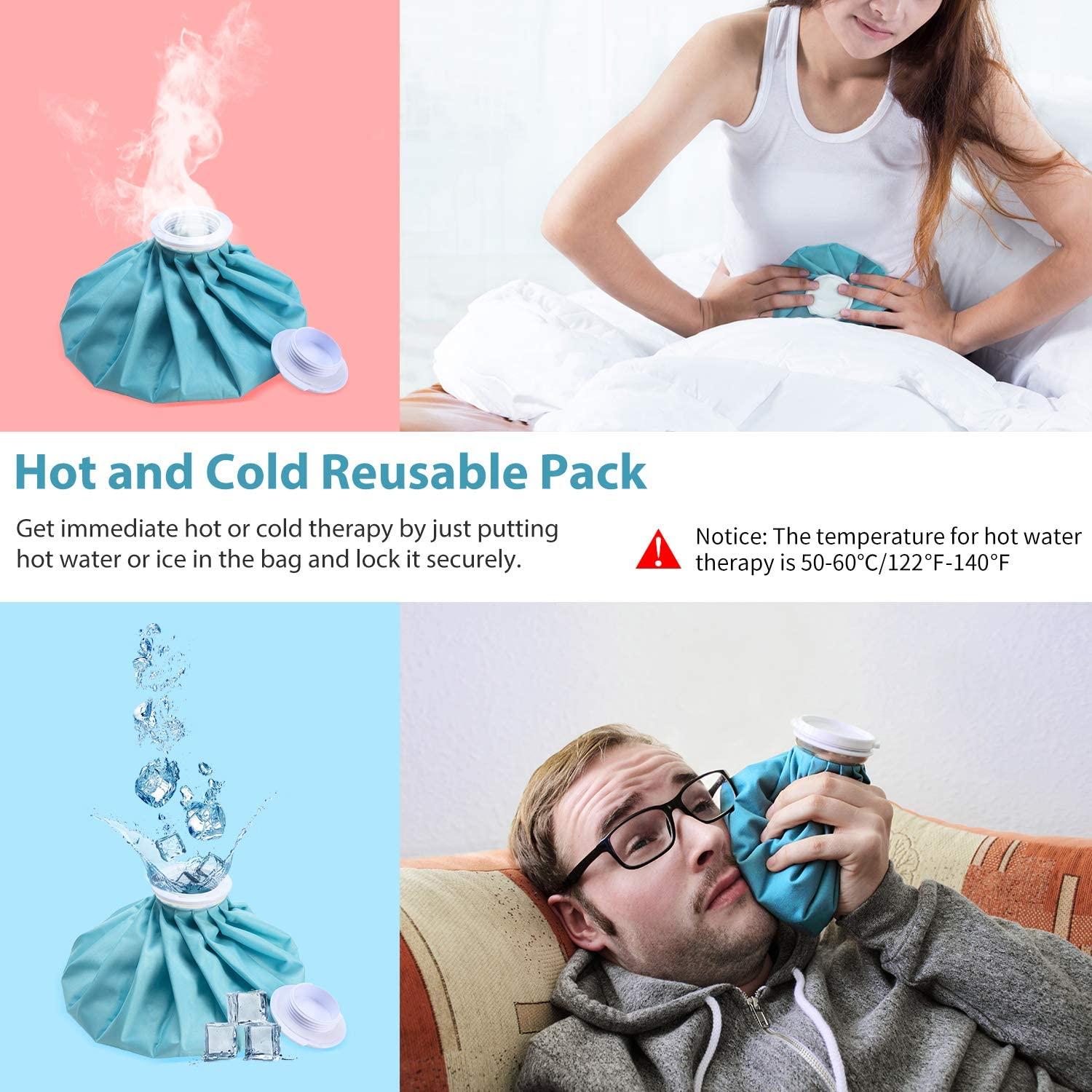 Ohuhu Ice Bag Packs For Injuries 3 Reusable Packs With Wrap For Hot Cold Therapy Pain