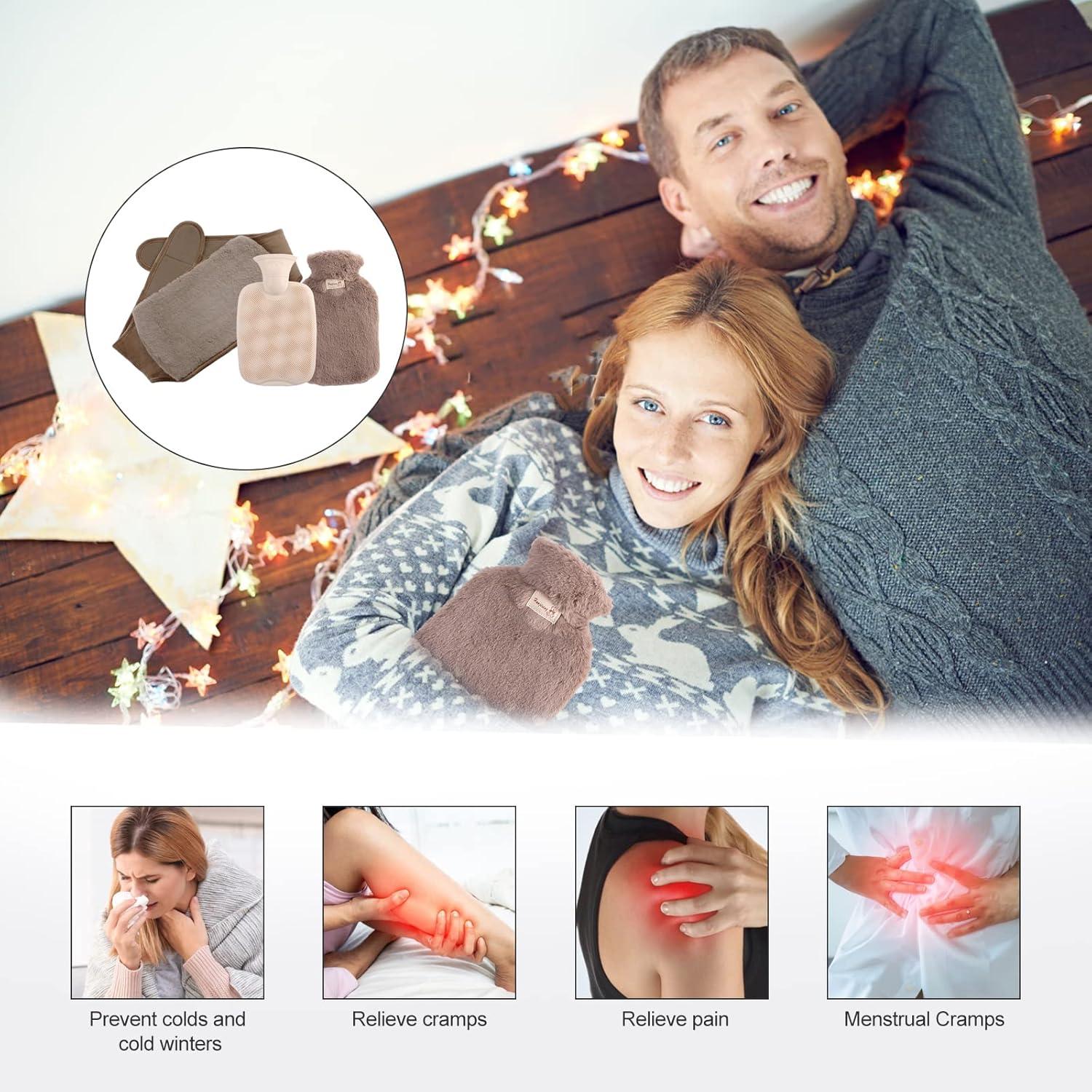 Cozy Plush Waist Warmer Belt Hot Water Bottle Ml Gray Warm Belly Cover For Hands Neck