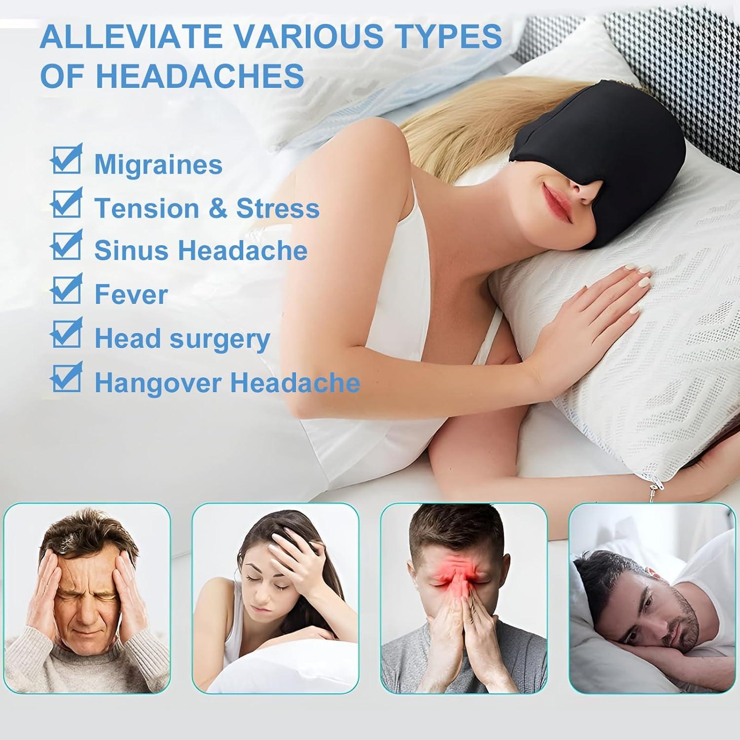 ABRVUAHM Migraine Relief Cap Reusable Cold Hot Therapy Migraine And Headache Relief Cap Cold