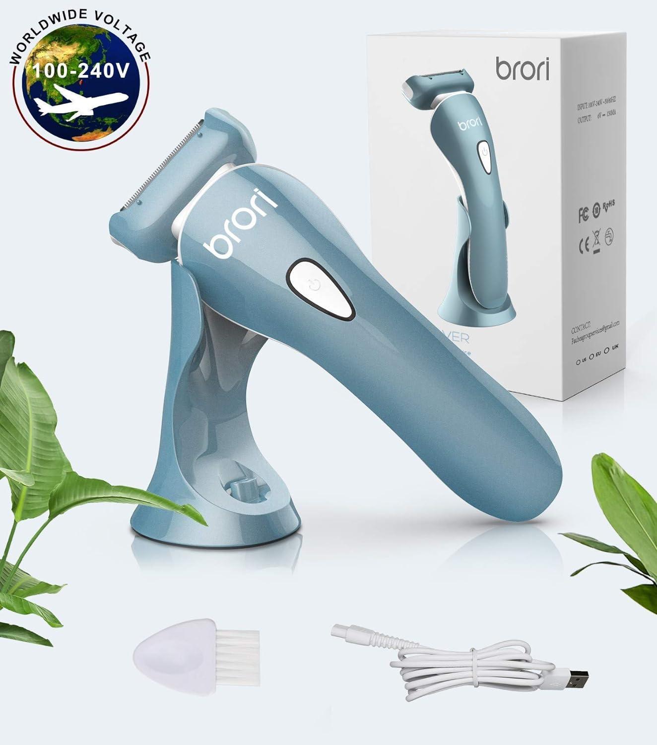 Brori Electric Lady Shaver Womens Razor Bikini Trimmer For Women Legs
