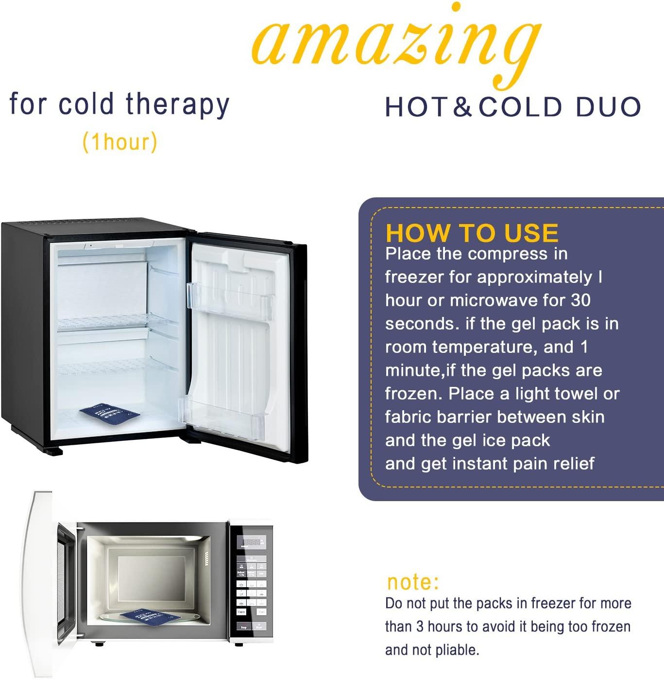 Hot Cold Reusable Gel Pack Compress Wrap Pack Of For Migraine Relief Sprains Muscle Pain