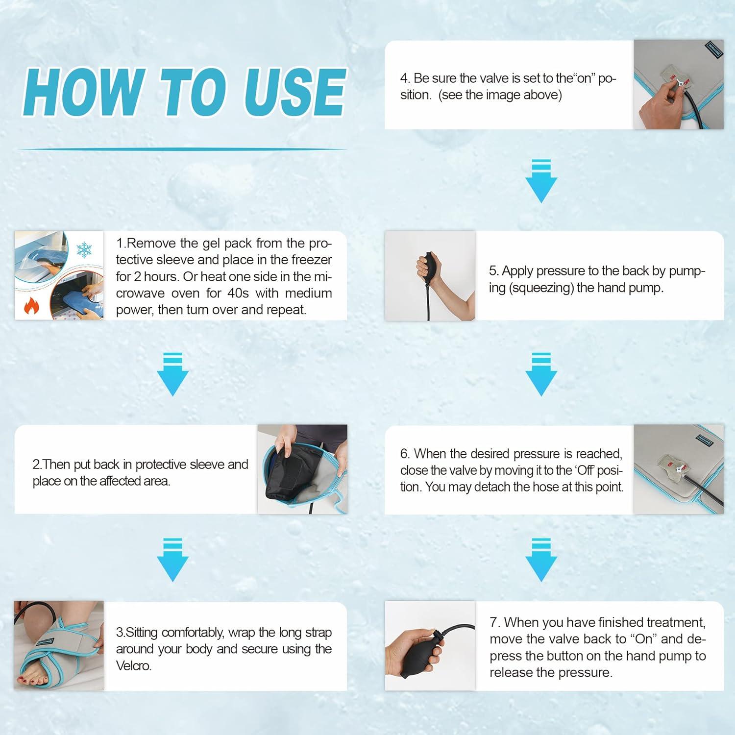 Compression Ankle Ice Pack With Air Pump Hot Cold Therapy For Plantar Fasciitis Swelling