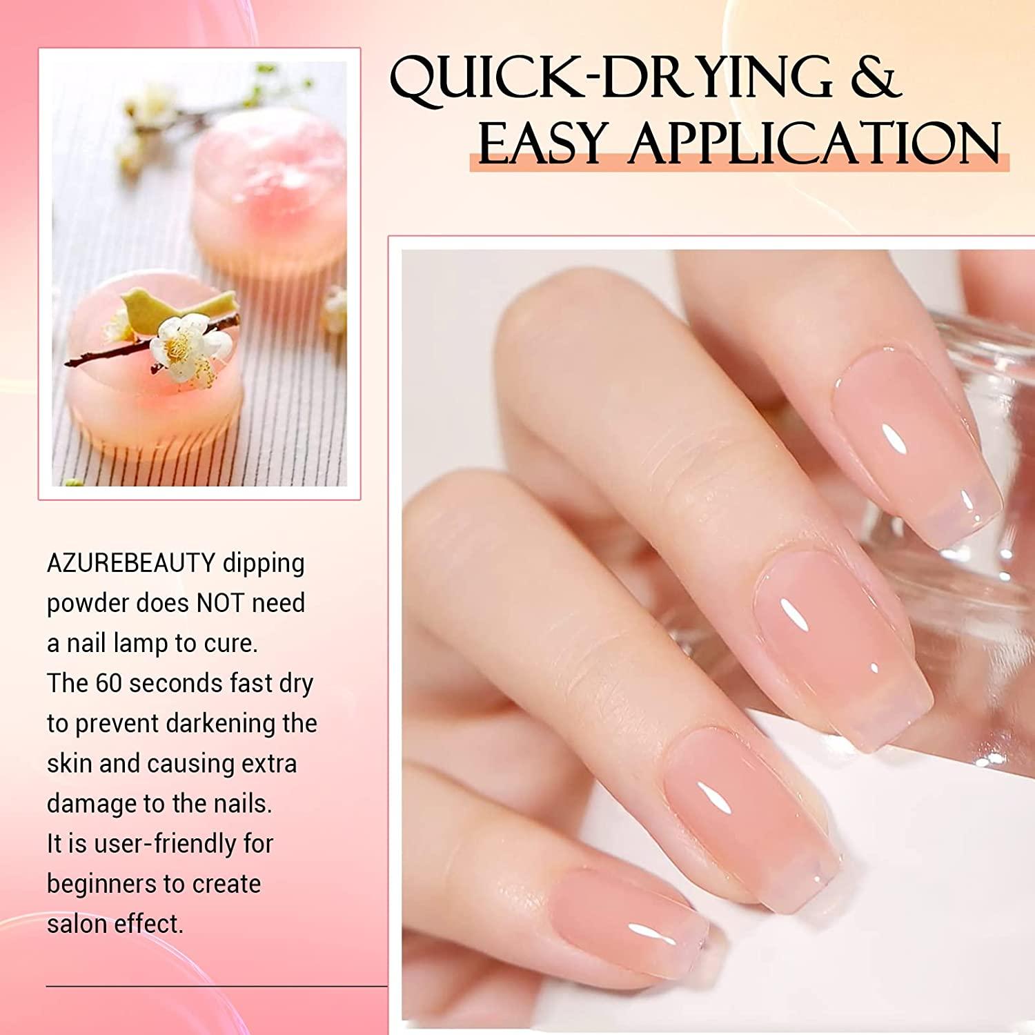 Azurebeauty Dip Powder Set Pcs Translucent Nude Pink Sheer Color Natural Clear Dipping