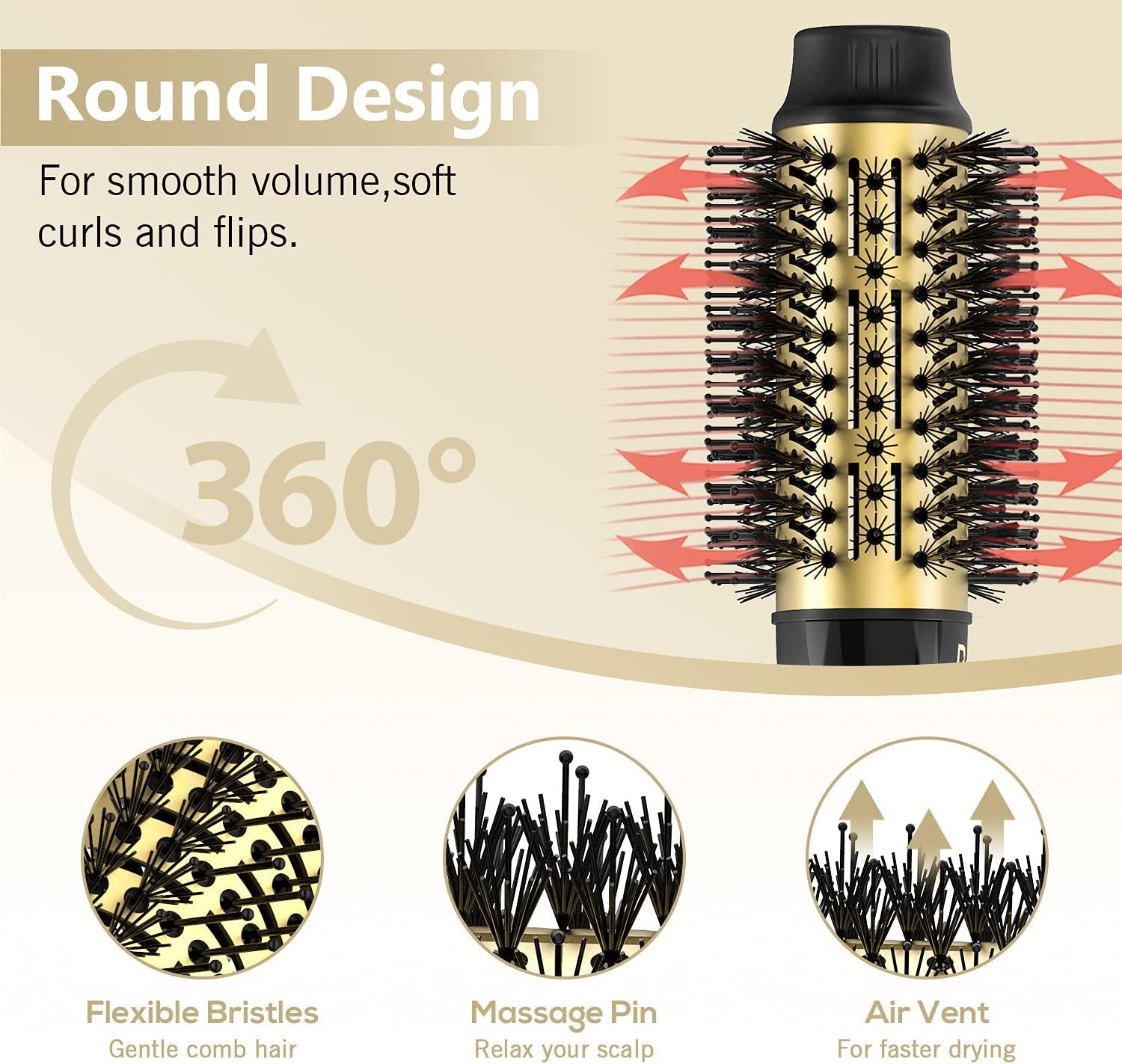 In Hot Air Brush With Titanium Barrel Hair Dryer Styler Volumizer Gold Buy Now With