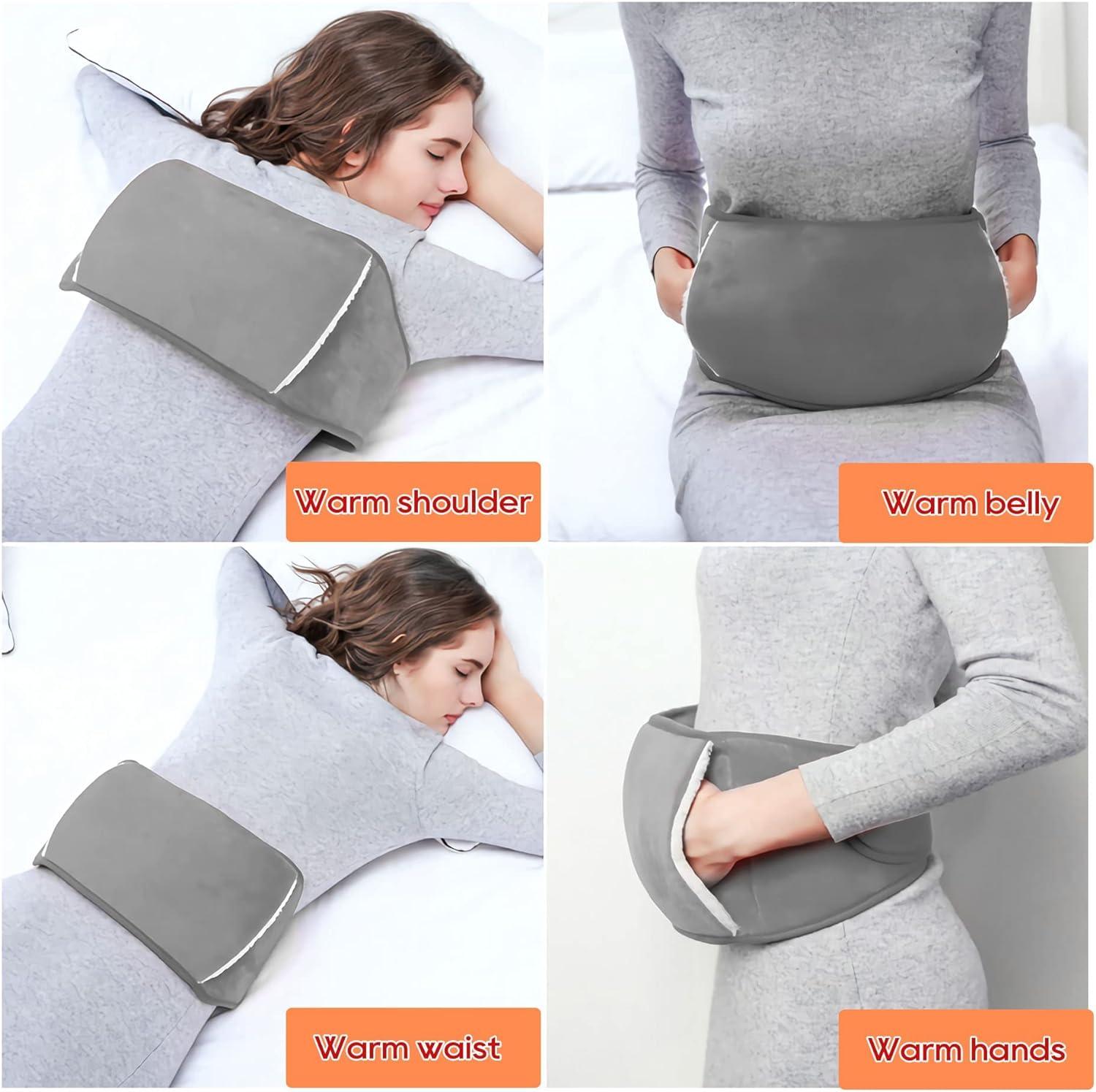 Gurotd Hot Water Bottle With Plush Cover For Pain Relief Set Of Grey Hot Water Bag Pouches