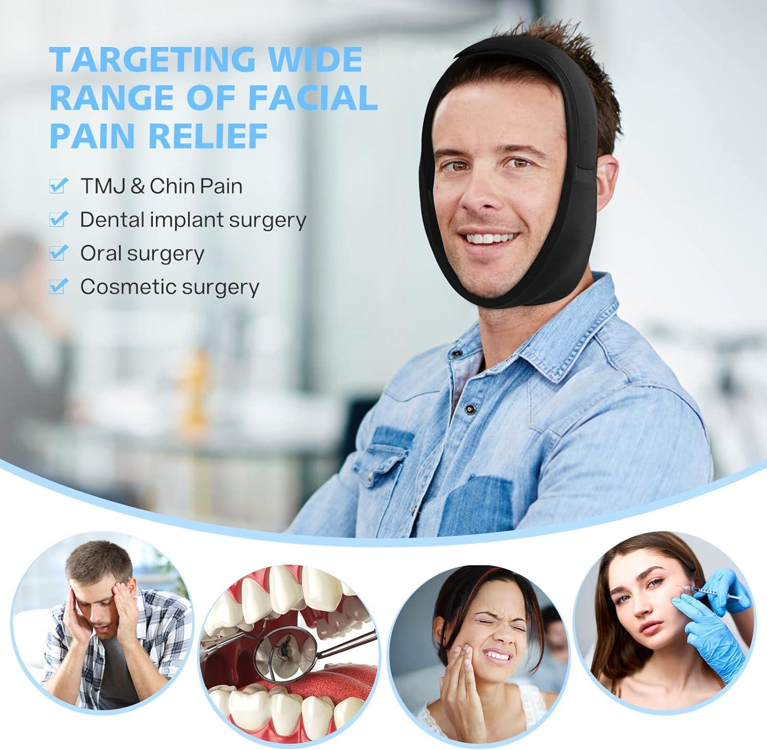 Adjustable Face Ice Pack Hot And Cold Gel Wrap For Tmj Wisdom Teeth Jaw Headaches Post