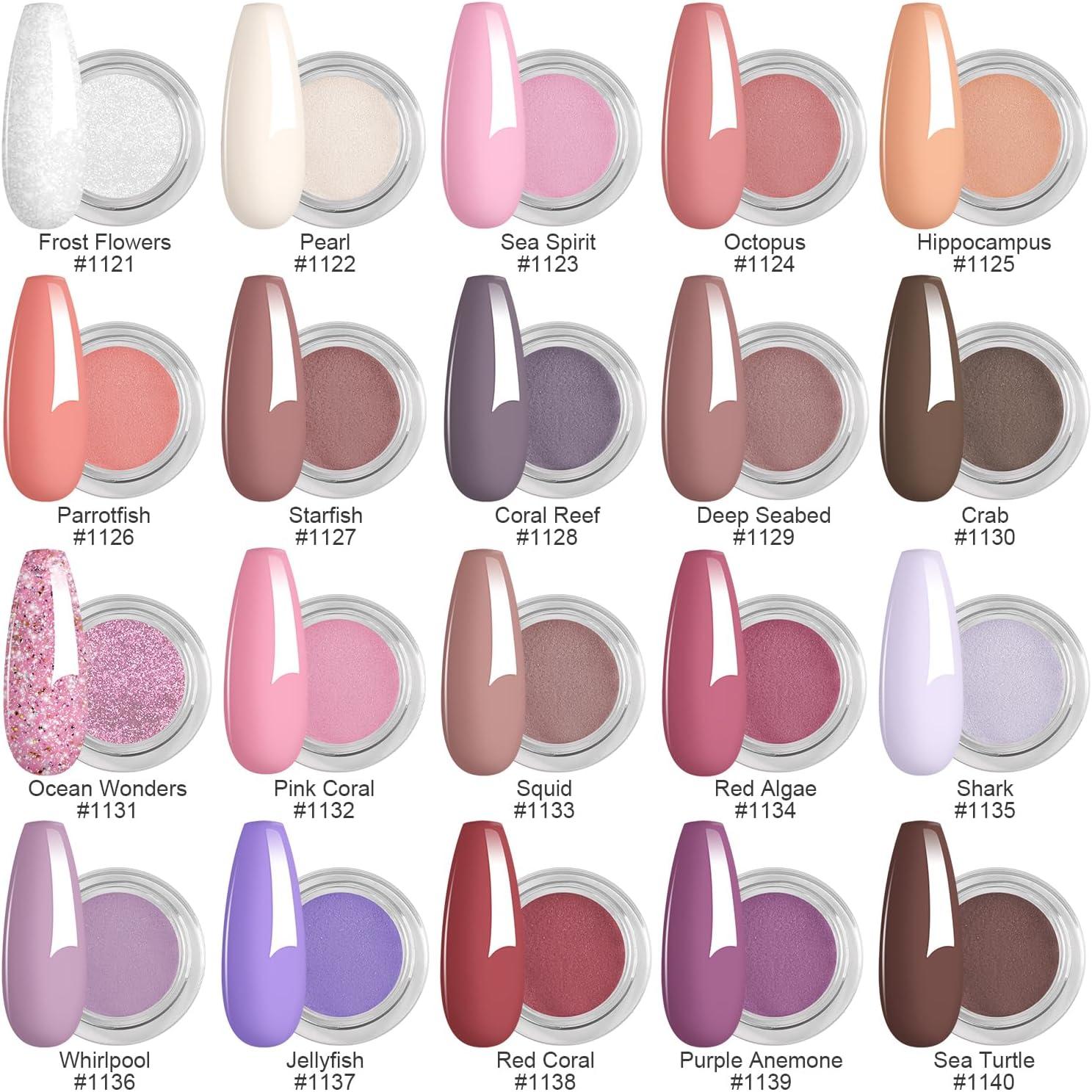 Aikker Pcs Dip Powder Nail Kit Starter Colours Nude Pink Coral Dipping Powder System