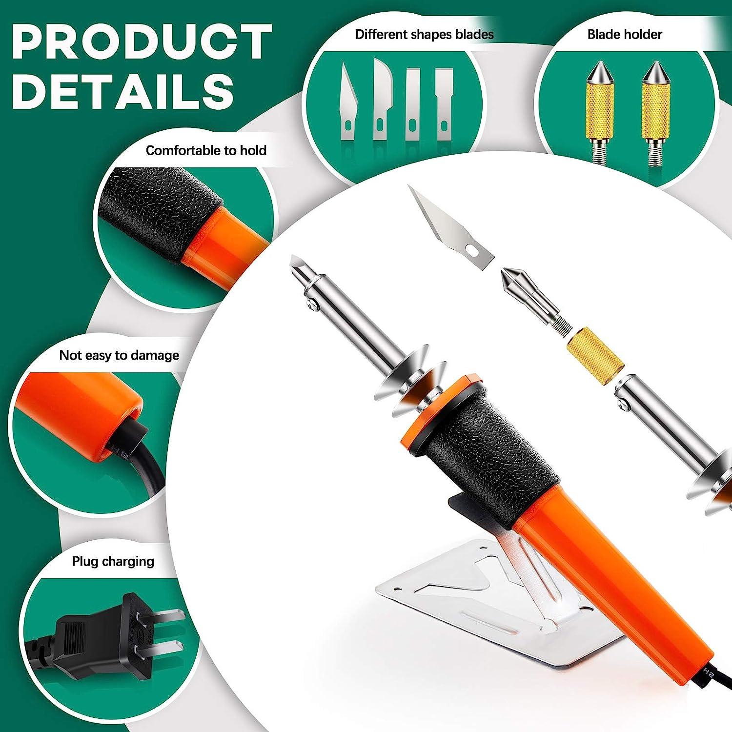 22 Pieces Electric Hot Knife Cutter Tool Kit Include Heat Cutter Multipurpose Stencil Cutter 16