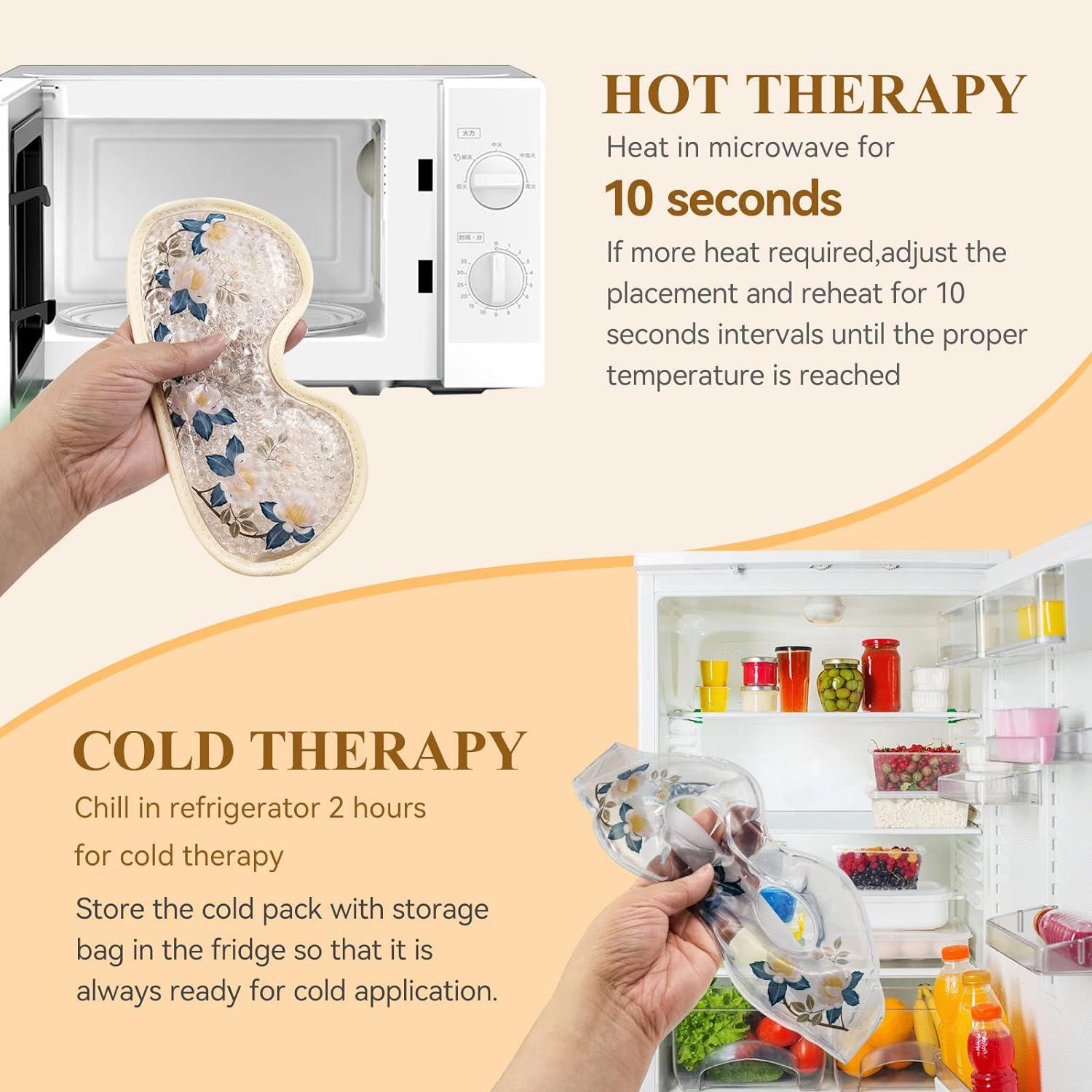 Camellia Cooling Gel Eye Mask Set Reusable Cold Hot Compress For Puffiness Migraine Dark