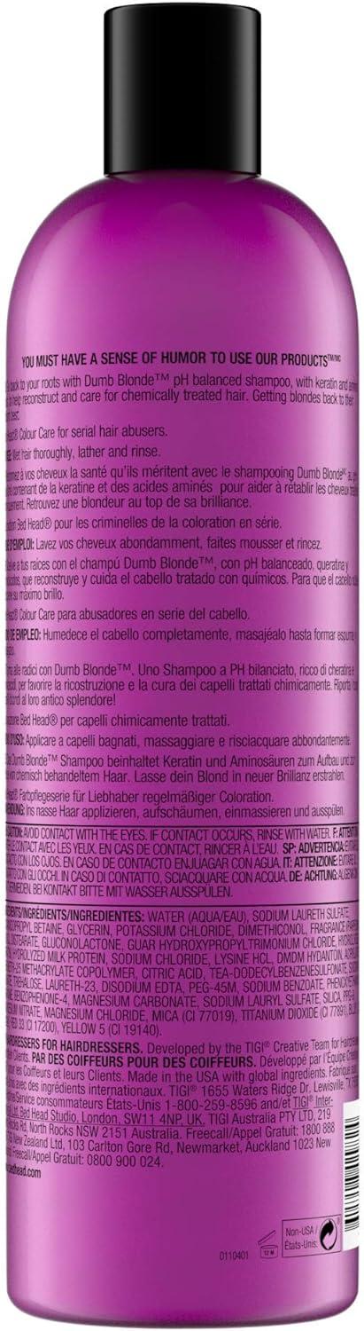 TIGI Bed Head Dumb Blonde Shampoo Conditioner Set 2x750ml Nourishing Treatment For Blonde