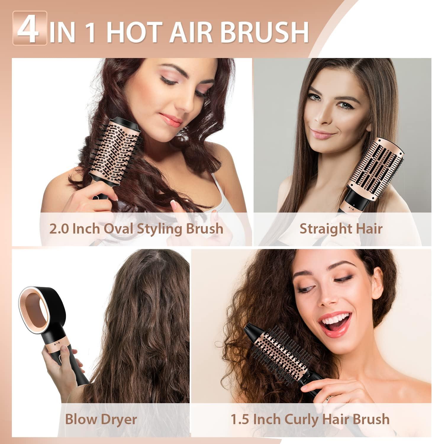 Nicebay 4 In 1 Hot Air Brush Hair Dryer Straightener Curler Volumizer Ceramic Coating 3