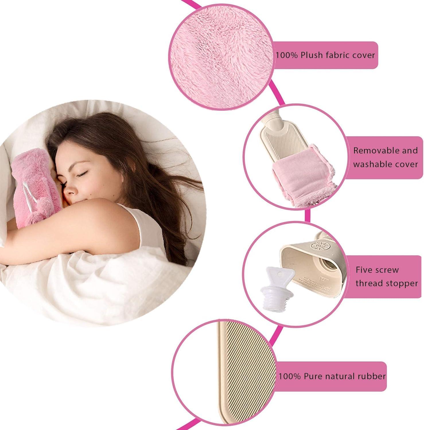 Long Hot Water Bottle With Plush Cover And Wearable Belts L Capacity Leak Proof Stopper