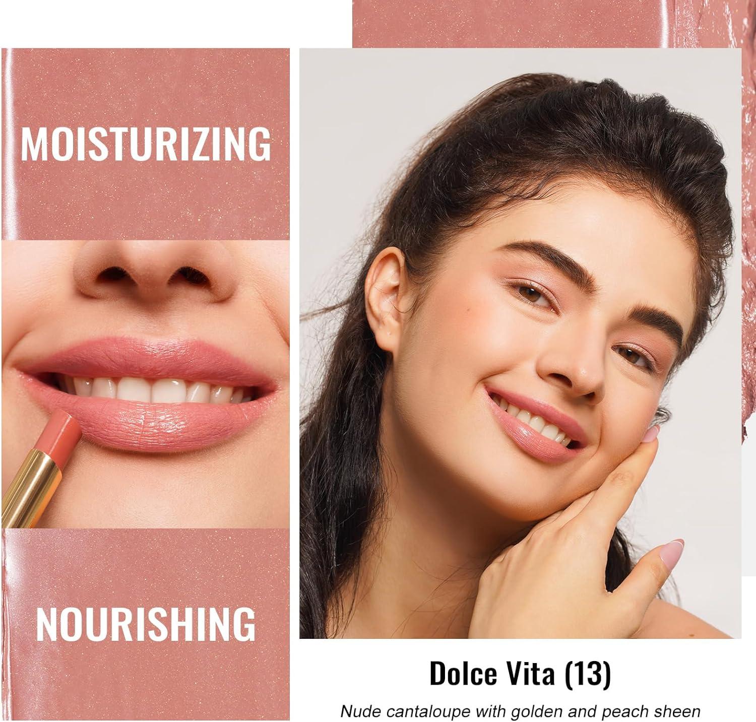 Oulac Nude Peach Lipstick Moisture Shine Hydrating Lipstick Tinted Lip Balm Buy Now With