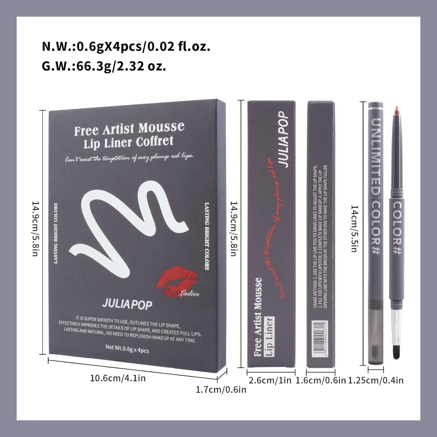 Nude Lip Liner Creamy Set PC Vegan Cruelty Free Matte Pencils With Brush Precise Define