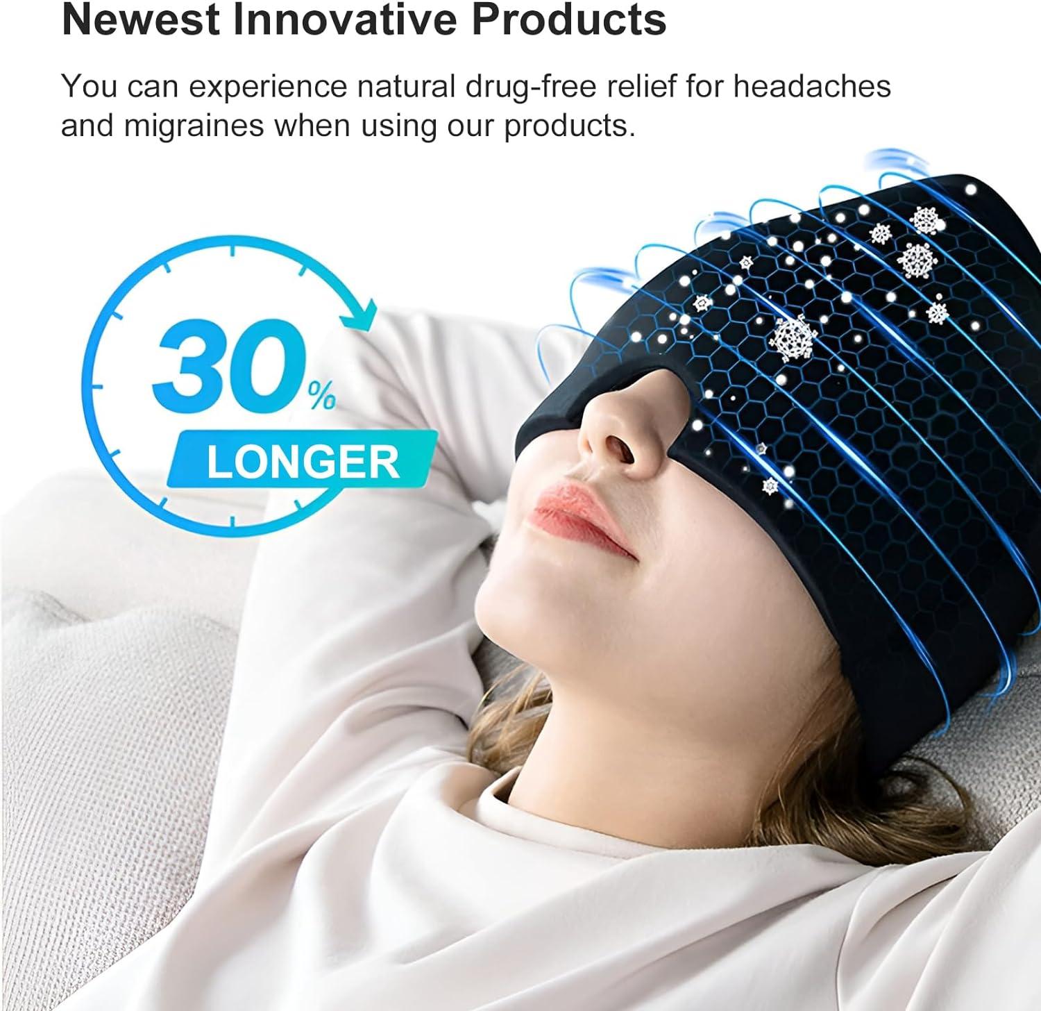 Abrvuahm Migraine Relief Cap Reusable Cold Hot Therapy Migraine And Headache Relief Cap Cold