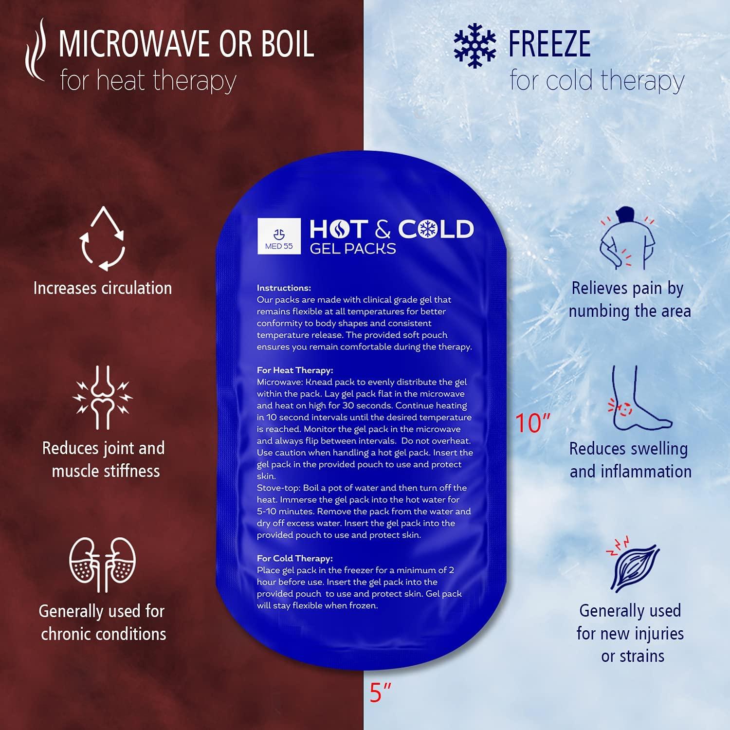 Reusable Gel Ice Packs For Injuries Hot Cold Compress Wraps For Pain Relief Swelling