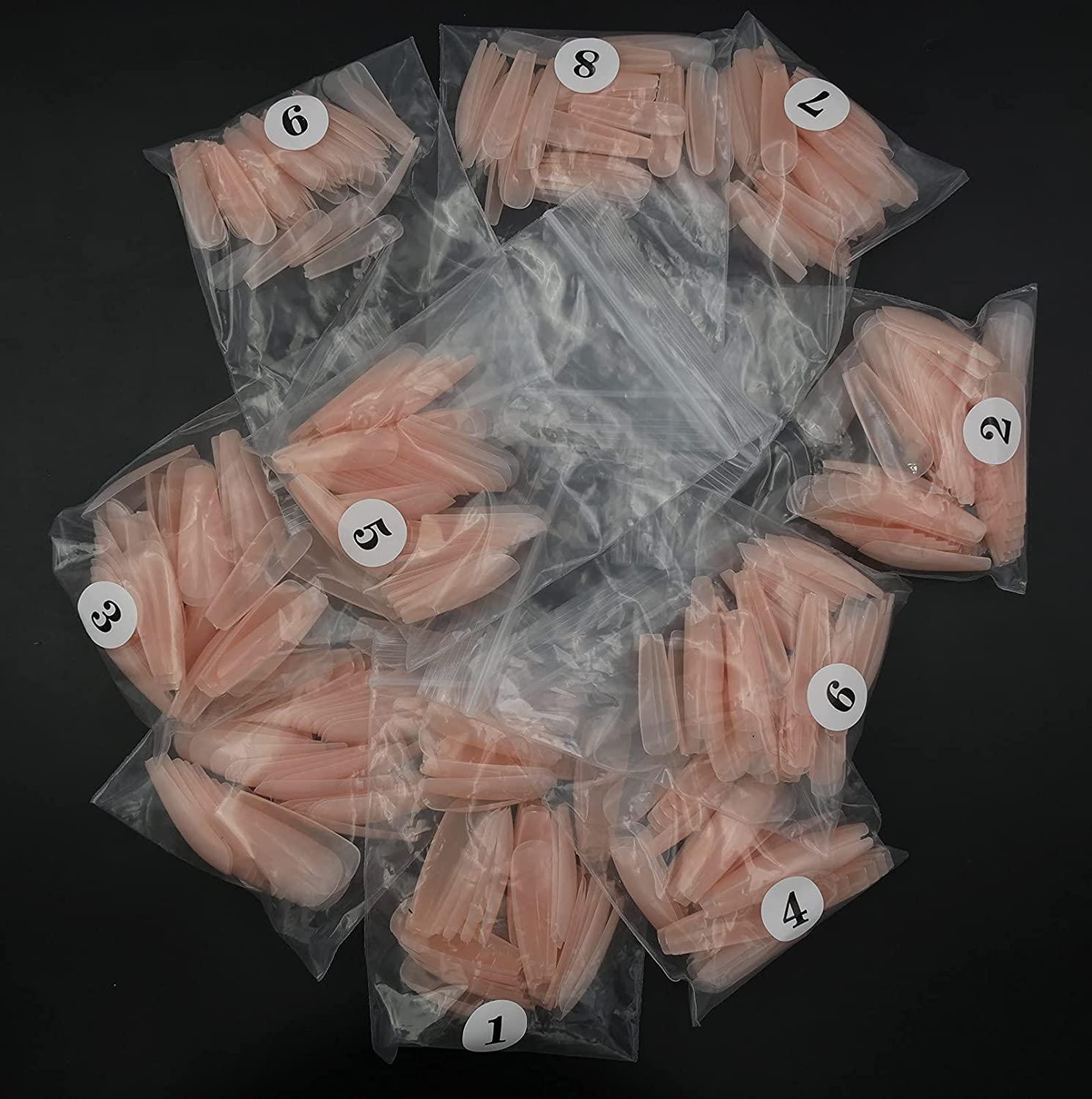 Pc Luckforever Painted Coffin Press On Nails Beige Nude Full Cover False Nails For Women