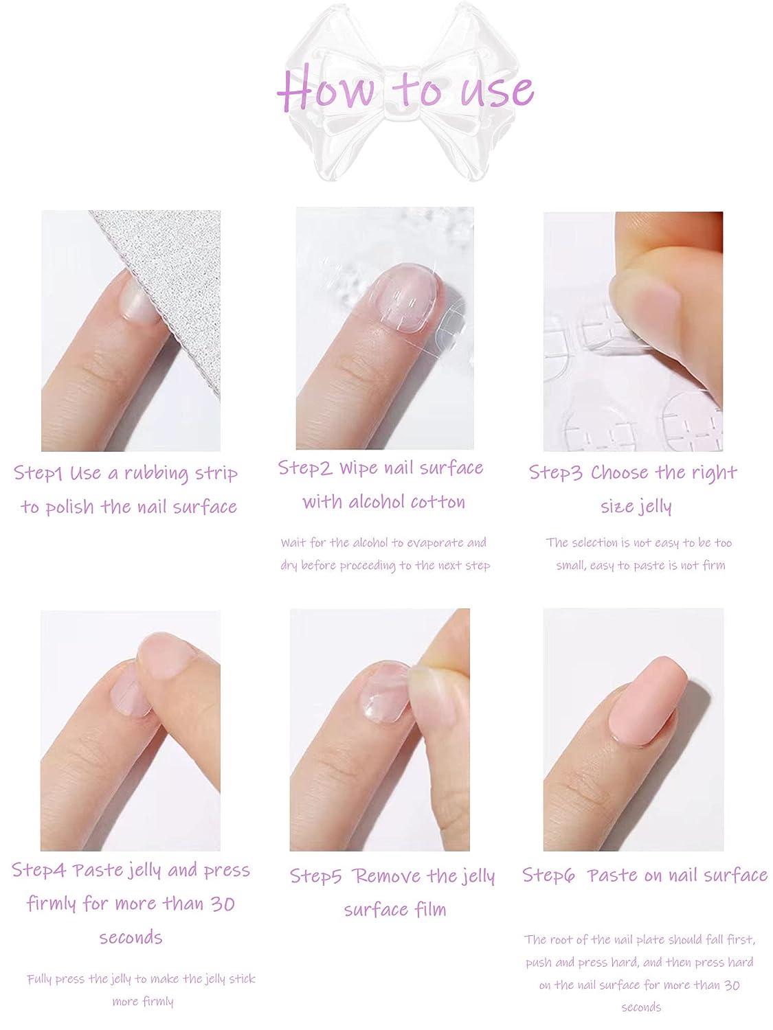 Summer Square Fake Toenails Glitter Nude French Tip Press On Toenails Pcs Full Cover