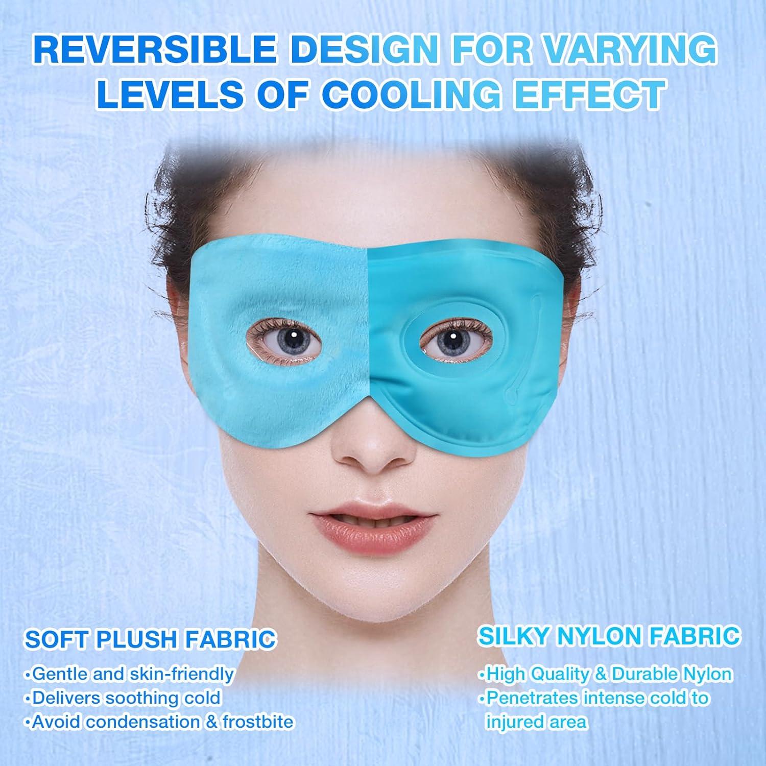Dukuseek Reusable Gel Cooling Eye Mask For Puffy Eyes Hot Cold Therapy For Migraine Headache