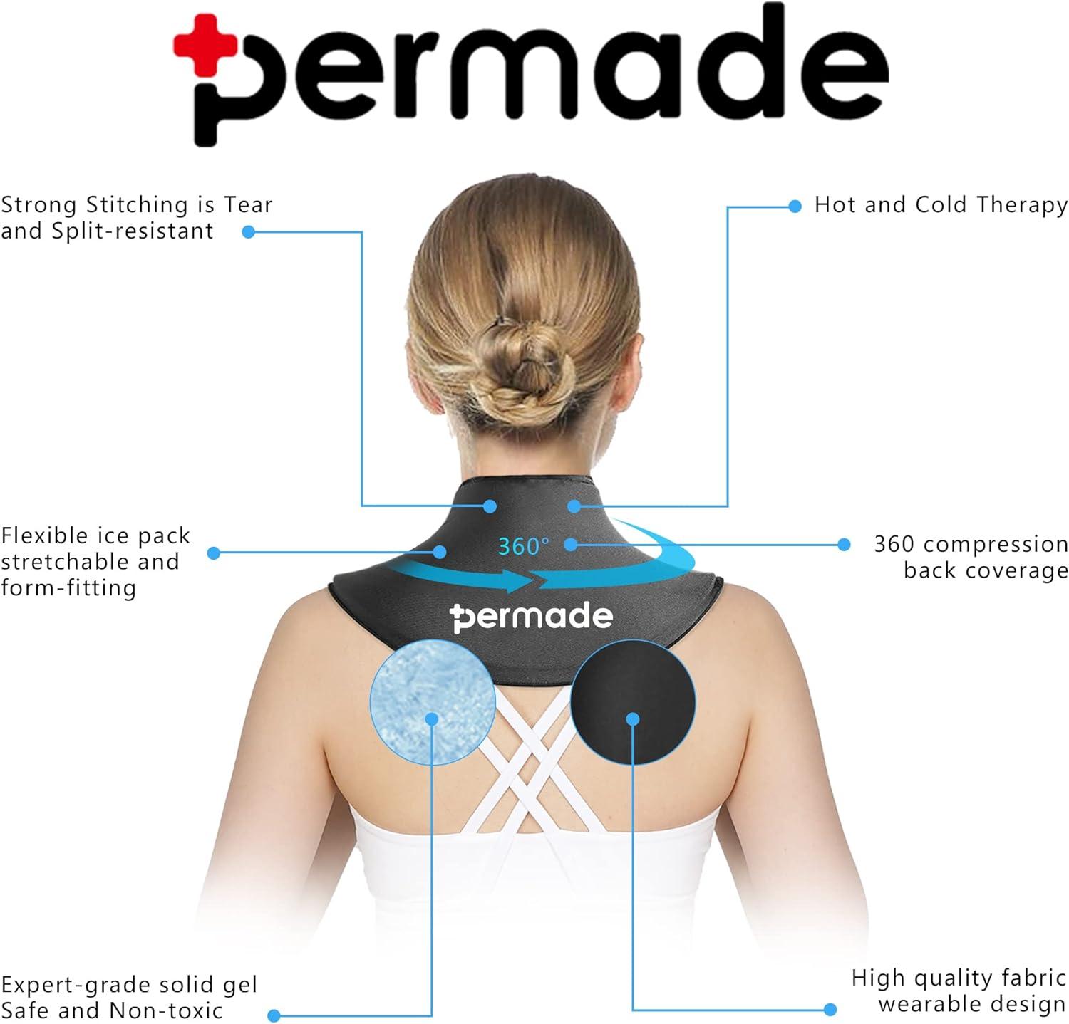 Reusable Neck Shoulder Ice Pack Hot Cold Therapy Wrap For Injuries Swelling Bruises