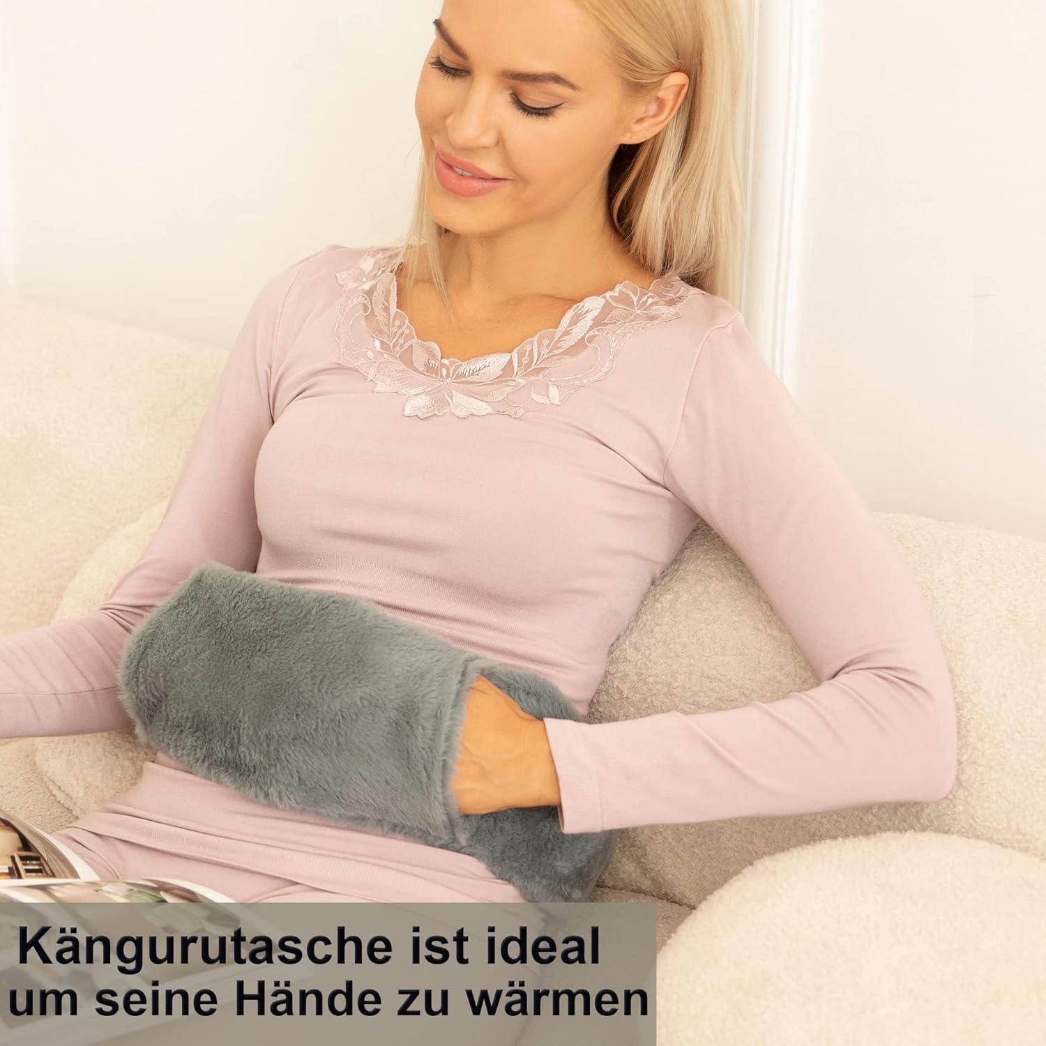 Owozoi Long Hot Water Bottle With Soft Cover Kangaroo Bags Cm L Ideal For Neck Shoulder